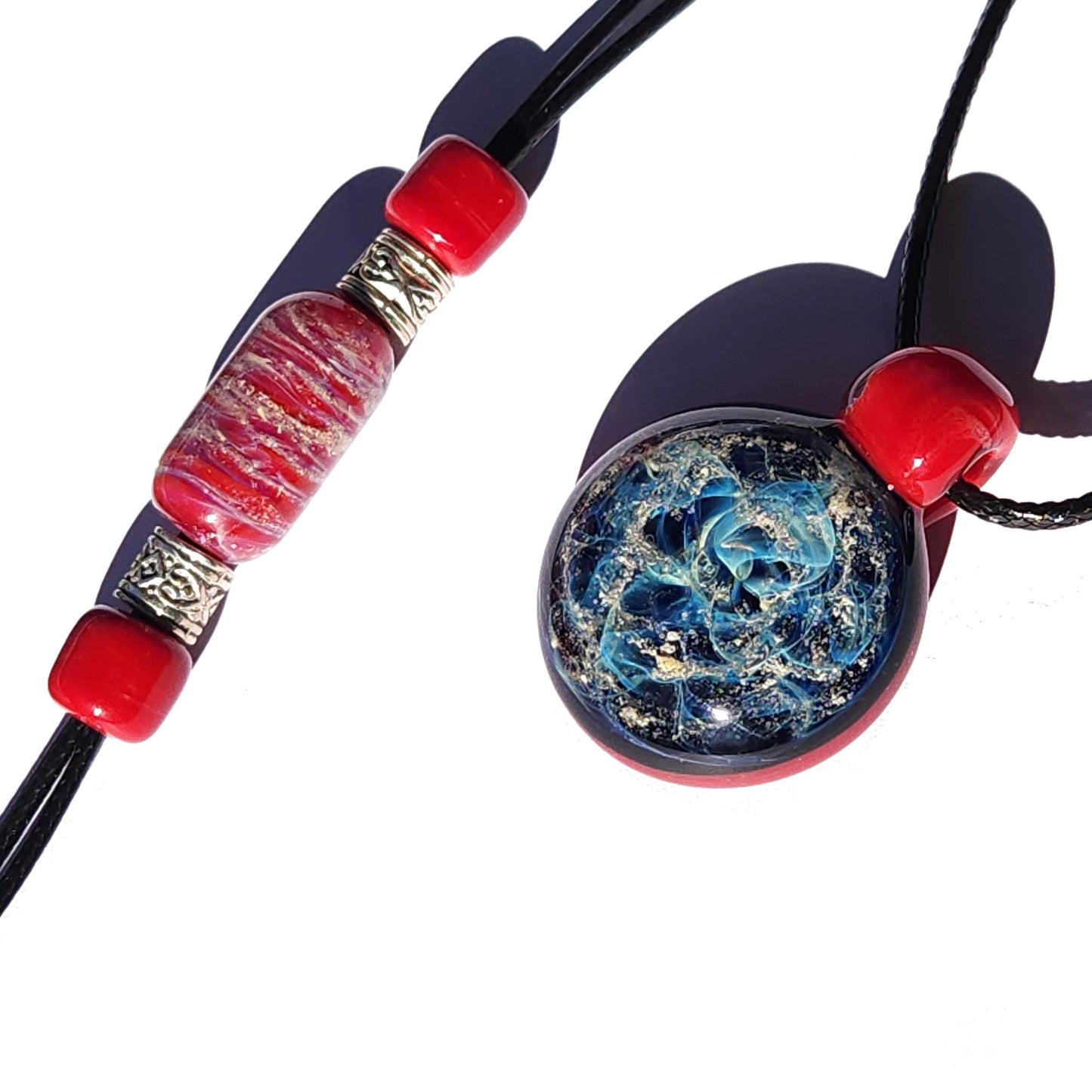 Cremation Jewelry Set – Pendant & Bracelet-Cremation Sets-DragonFire Glass-Sky Blue-DragonFire Glass Cremation Jewelry
