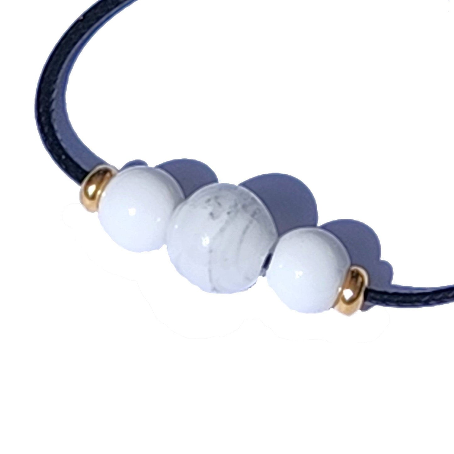 White Forever Close Ashes Necklace with ash-infused center bead and gold accents. Handmade memorial jewelry for remembrance.