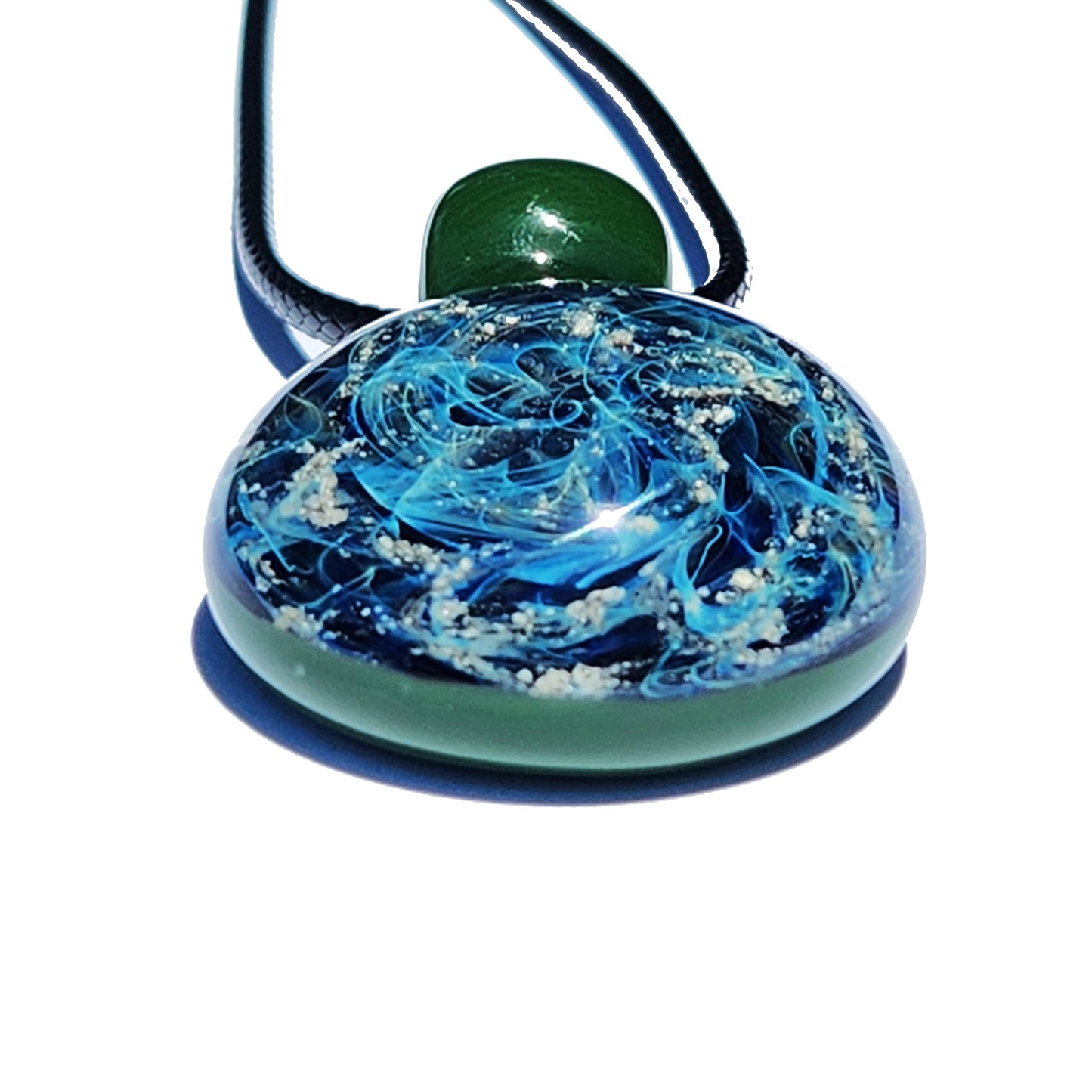 Galaxy Mini Glass Cremation Pendant Infused with Ashes-Cremation Pendant-DragonFire Glass-Black-DragonFire Glass Cremation Jewelry