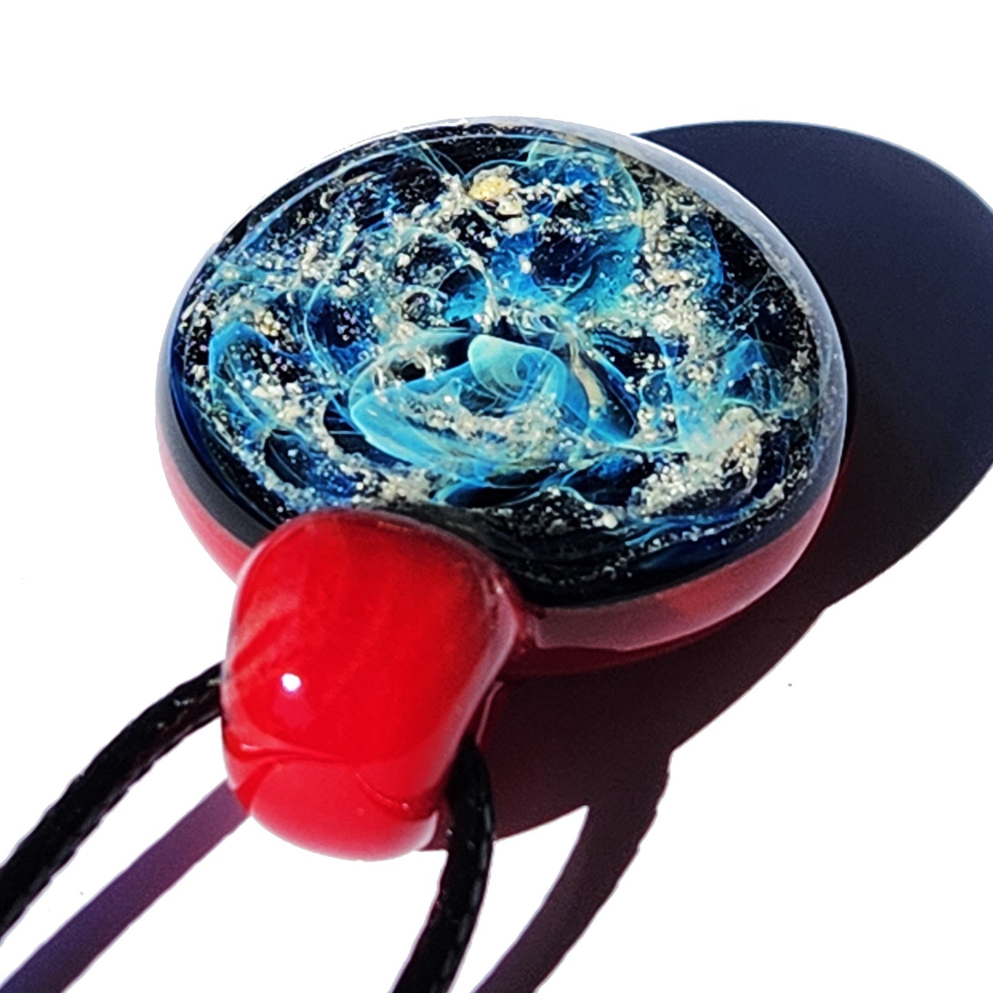 Galaxy Mini Glass Cremation Pendant Infused with Ashes-Cremation Pendant-DragonFire Glass-Black-DragonFire Glass Cremation Jewelry
