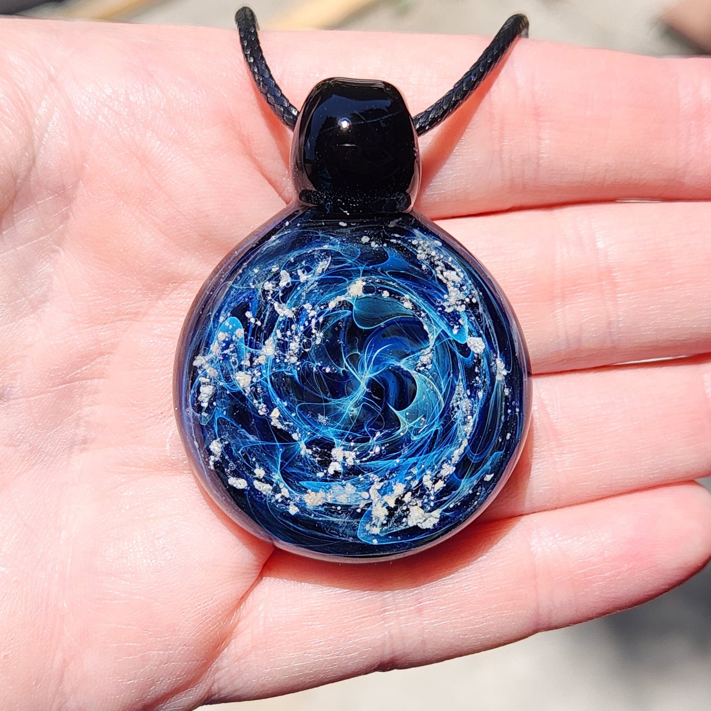 Glass Cremation Jewelry - Galaxy - Original-Cremation pendant-DragonFire Glass-White-DragonFire Glass Cremation Jewelry