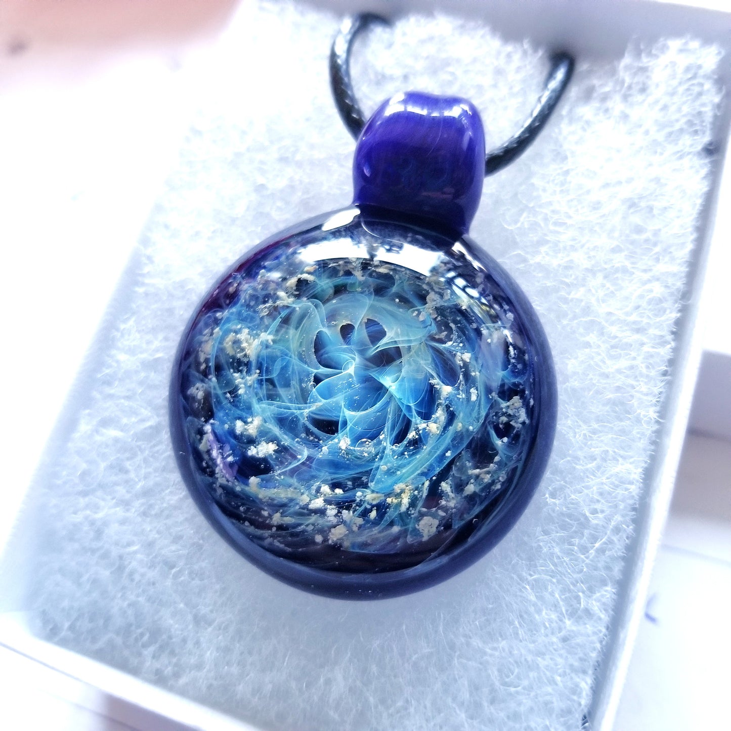 Glass Cremation Jewelry - Galaxy - Original-Cremation pendant-DragonFire Glass-White-DragonFire Glass Cremation Jewelry