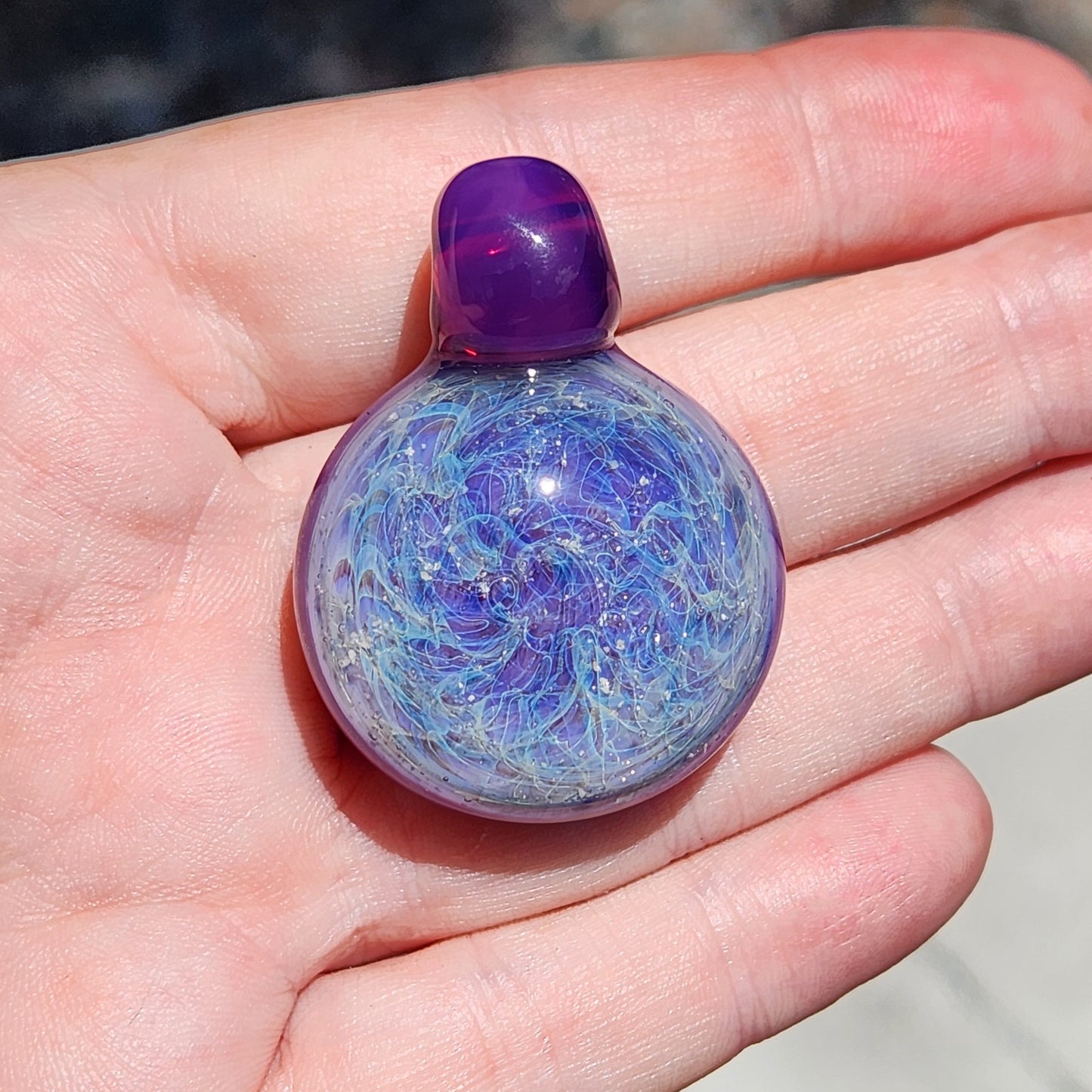 Purple Galaxy Cremation Pendant – Handmade Memorial Jewelry