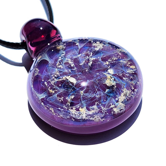Purple Galaxy Cremation Pendant – Handmade Memorial Jewelry
