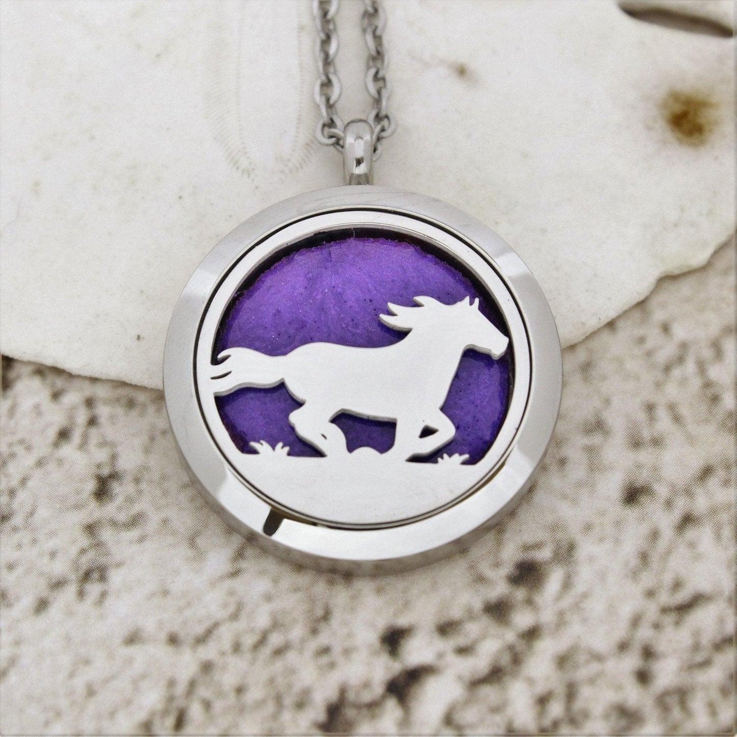 Running Horse - Stainless Steel Cremation Pendants with Ashes