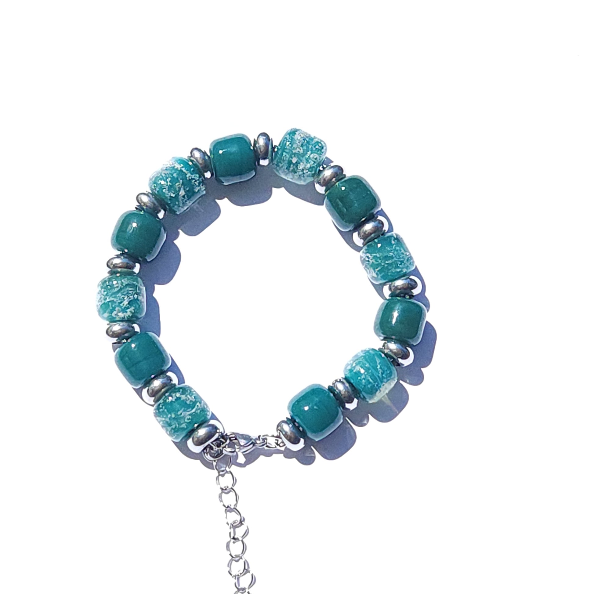 Eternal Cremation Bracelet With 6 Ash Beads - Silver
