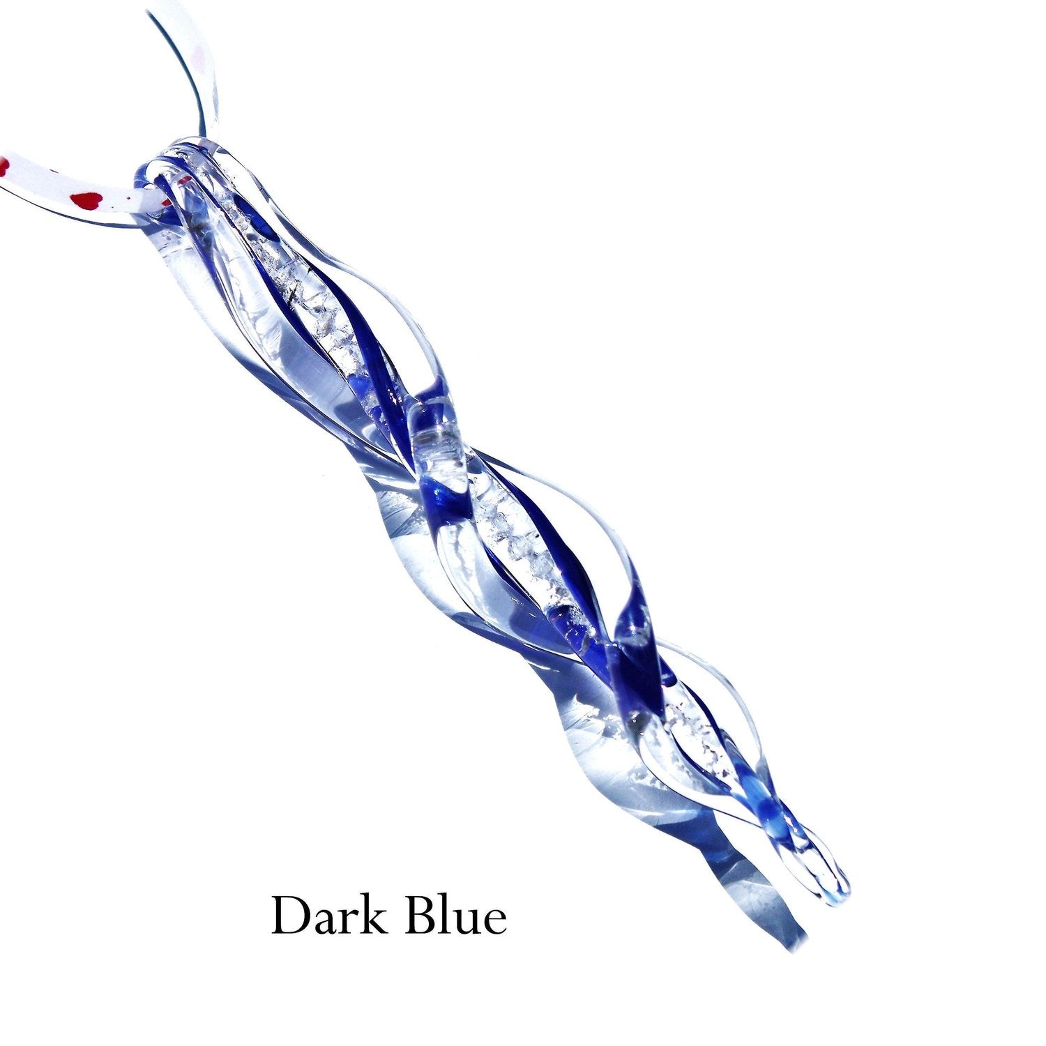 Frozen in Time-Icicles-DragonFire Glass-Dark Blue-DragonFire Cremation Jewelry