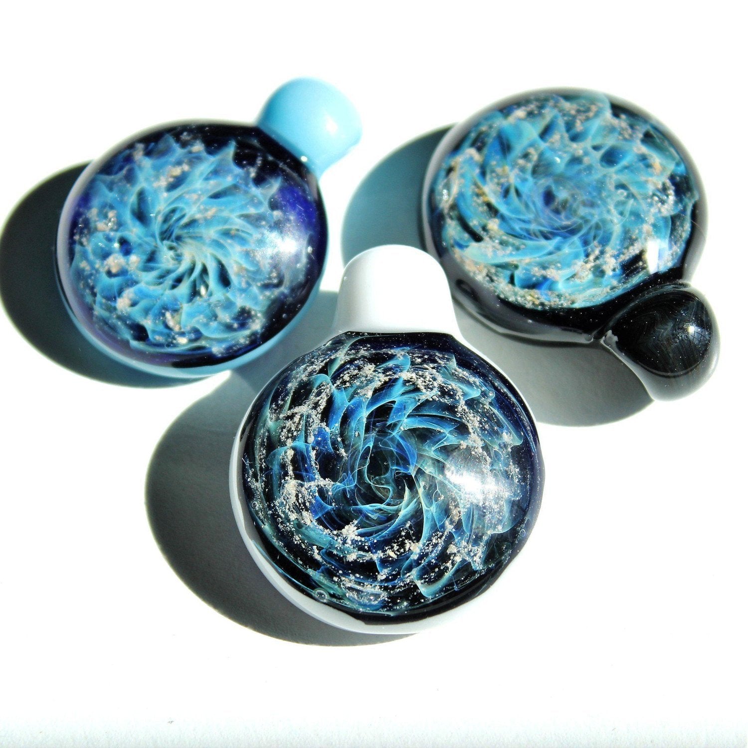 Galaxy Mini Glass Cremation Pendant Infused with Ashes
