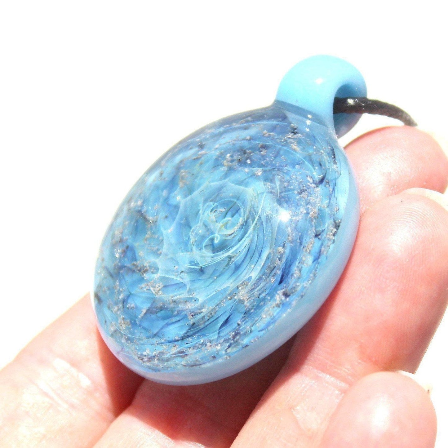 Blue Sky - Cremation Glass Pendant-Pendant-DragonFire Glass-DragonFire Cremation Jewelry