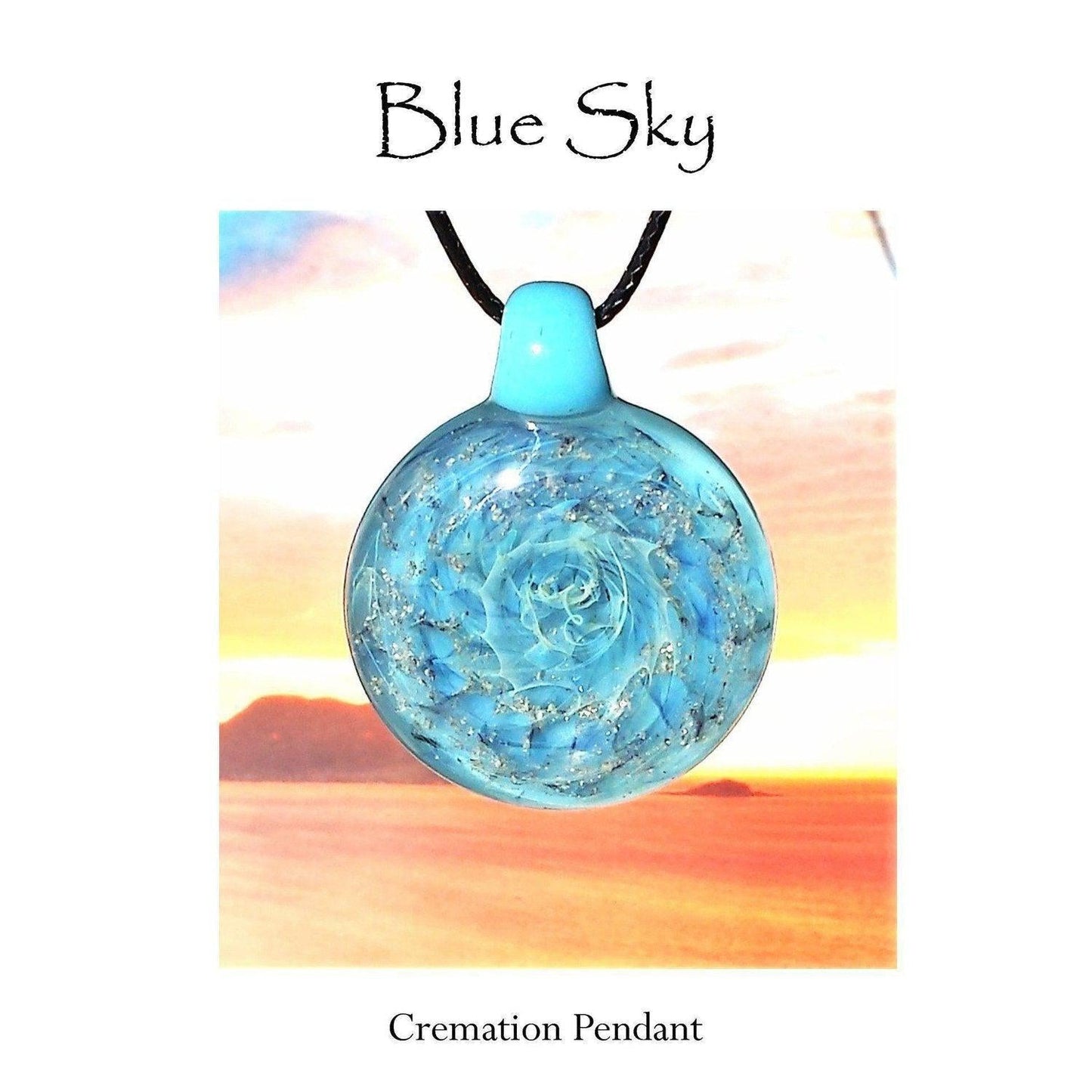 Blue Sky - Cremation Glass Pendant-Pendant-DragonFire Glass-DragonFire Cremation Jewelry