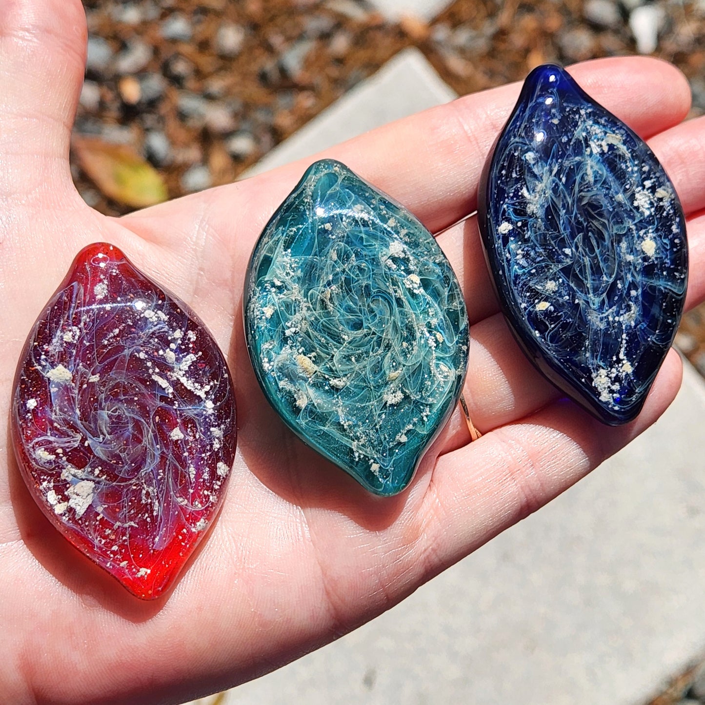 Cremation Touchstone for Ashes – Handmade Glass Memorial Stone