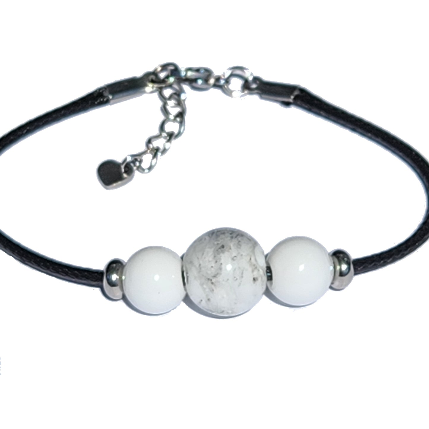 Forever Close Cremation Jewelry Bracelet-Cremation Bracelet-DragonFire Glass-Black-Silver-DragonFire Glass Cremation Jewelry