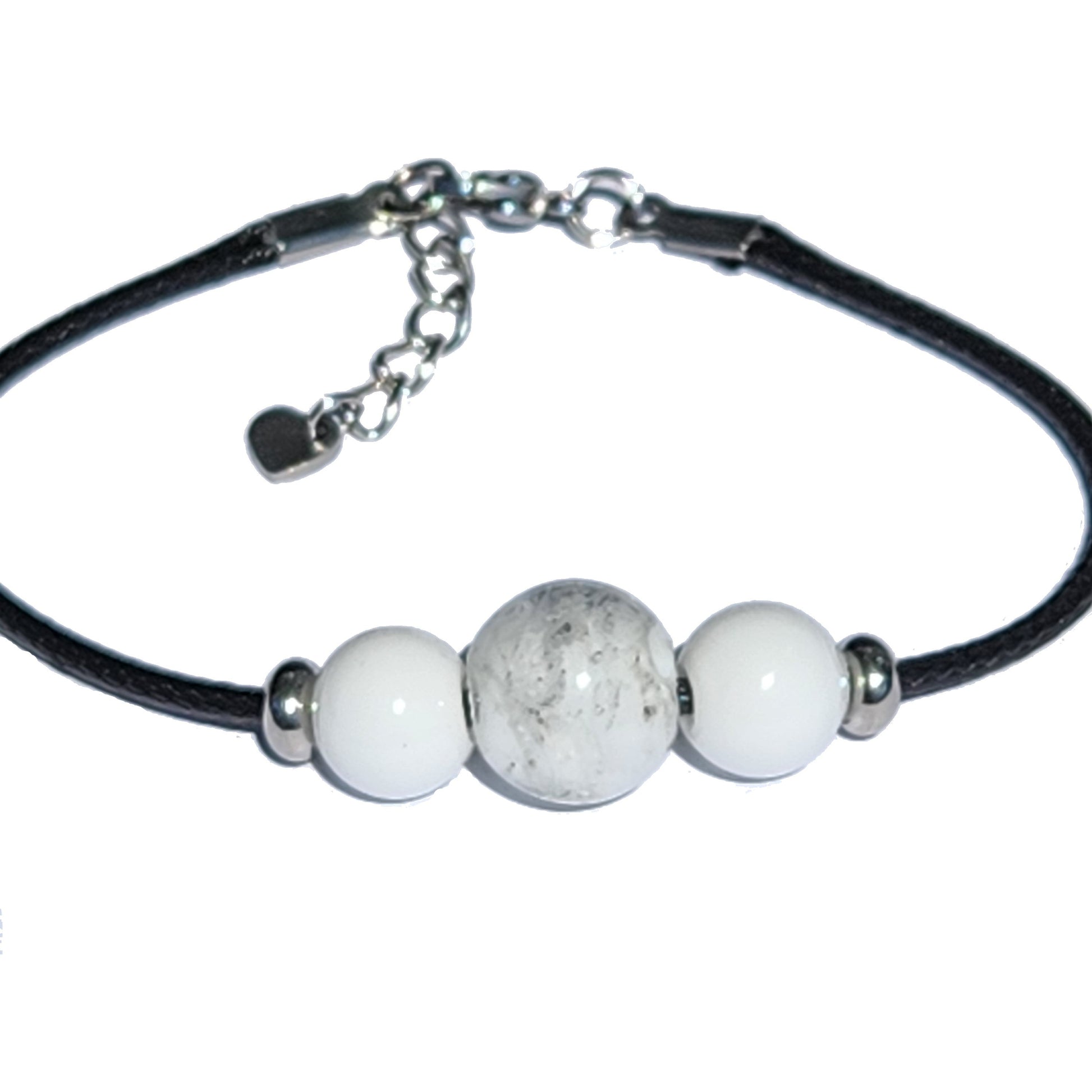 Forever Close Cremation Jewelry Bracelet-Cremation Bracelet-DragonFire Glass-Black-Silver-DragonFire Glass Cremation Jewelry