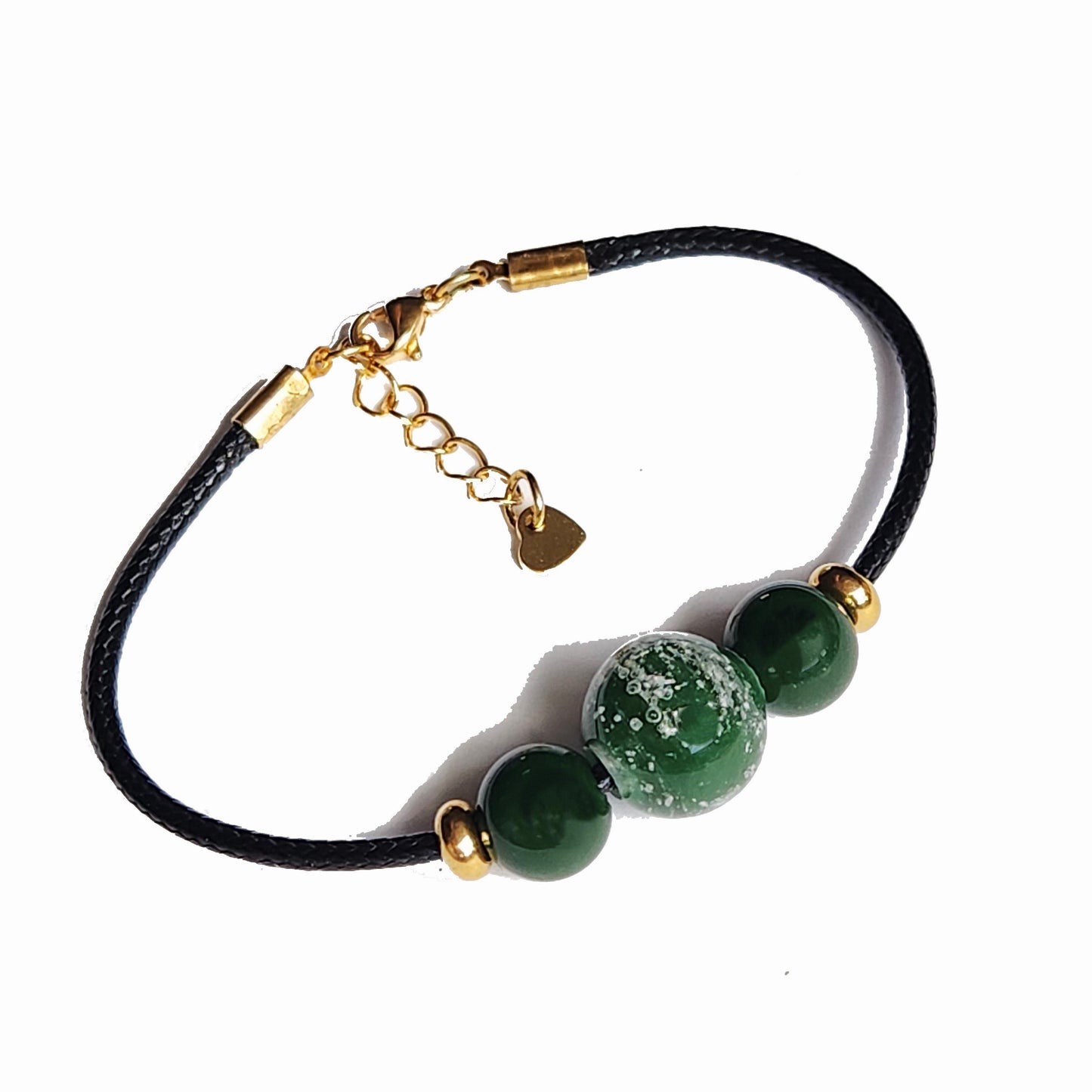 Forever Close Cremation Jewelry Bracelet-Cremation Bracelet-DragonFire Glass-Black-Silver-DragonFire Glass Cremation Jewelry