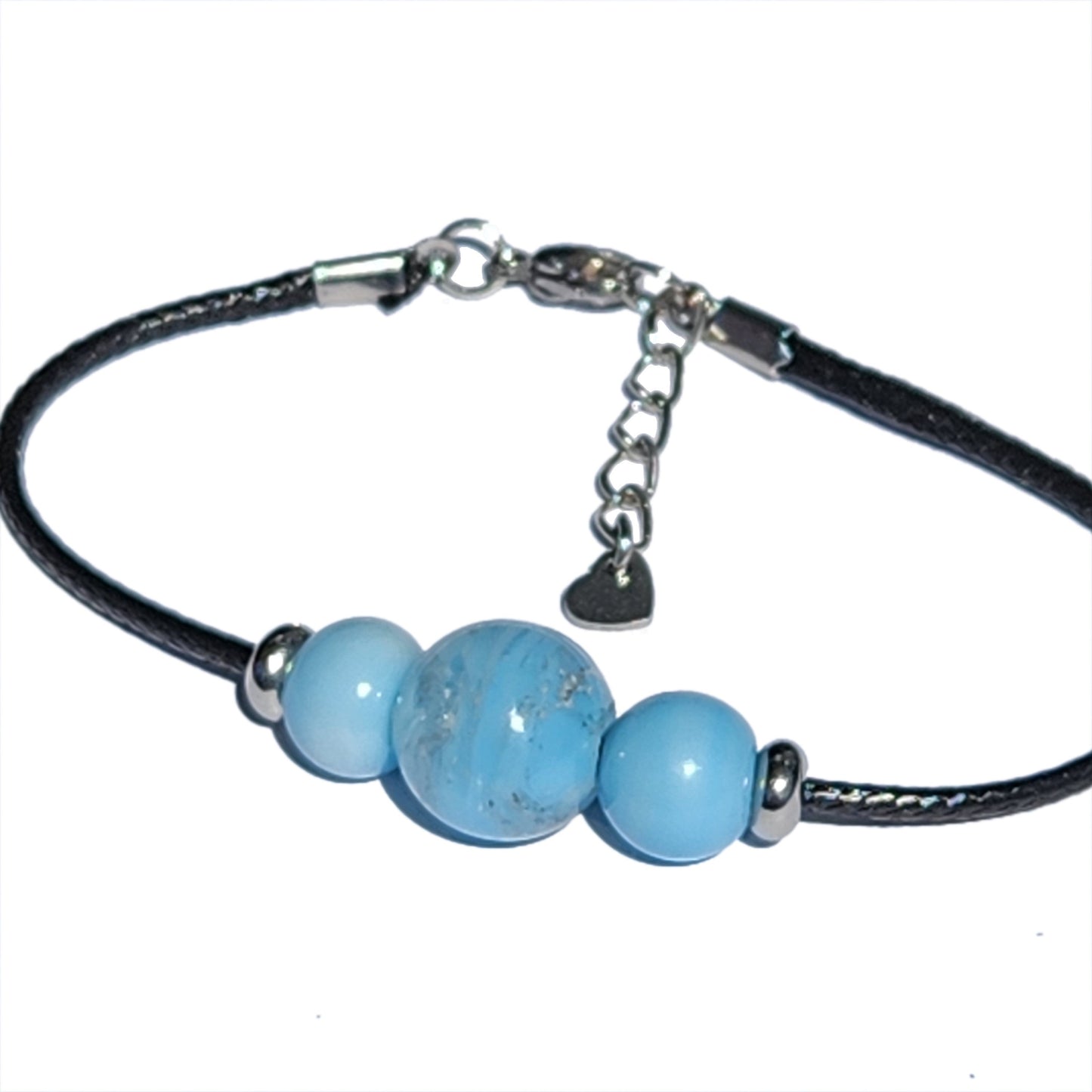Forever Close Cremation Jewelry Bracelet-Cremation Bracelet-DragonFire Glass-Black-Silver-DragonFire Glass Cremation Jewelry