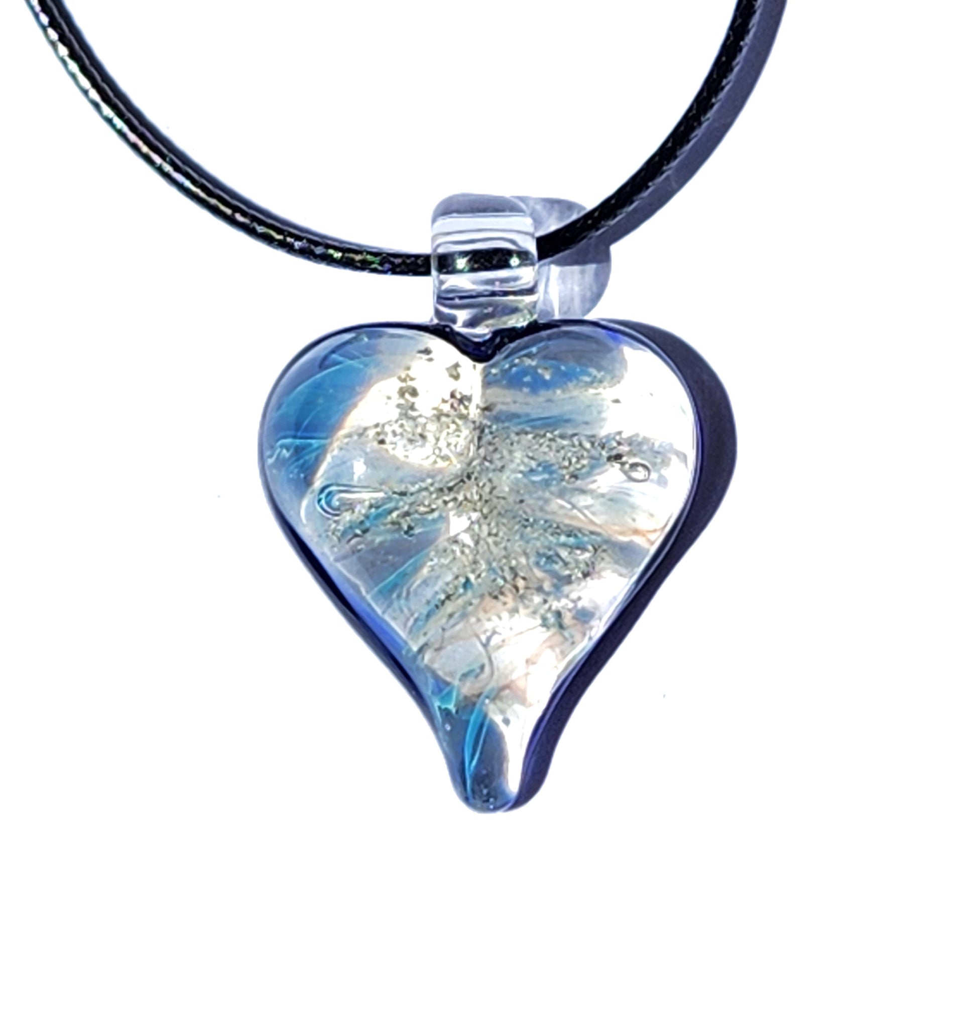 Forever In My Heart - Cremation Jewelry Pendant-Cremation Pendant-DragonFire Glass-Ruby Red-DragonFire Glass Cremation Jewelry