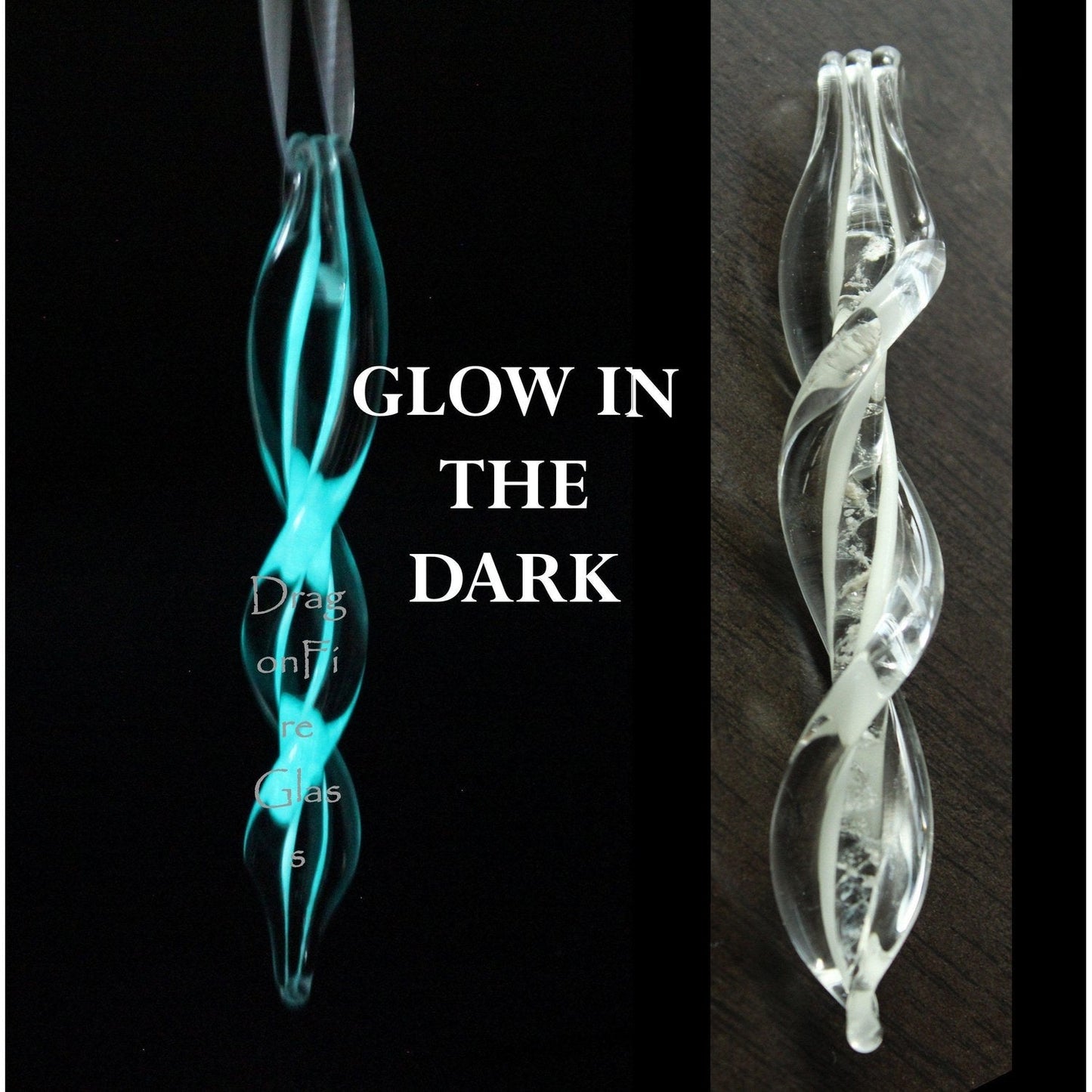 Frozen in Time - Cremation Suncatcher-Icicles-DragonFire Glass-Glow in the Dark-DragonFire Glass Cremation Jewelry