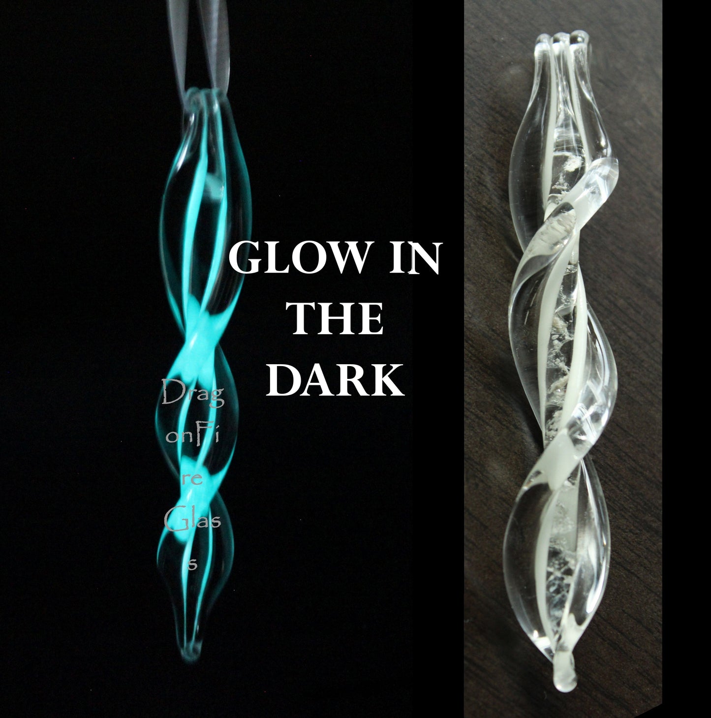 Frozen in Time - Memorial Suncatcher and Ornament-Cremation Icicles-DragonFire Glass-Clear-DragonFire Glass Cremation Jewelry