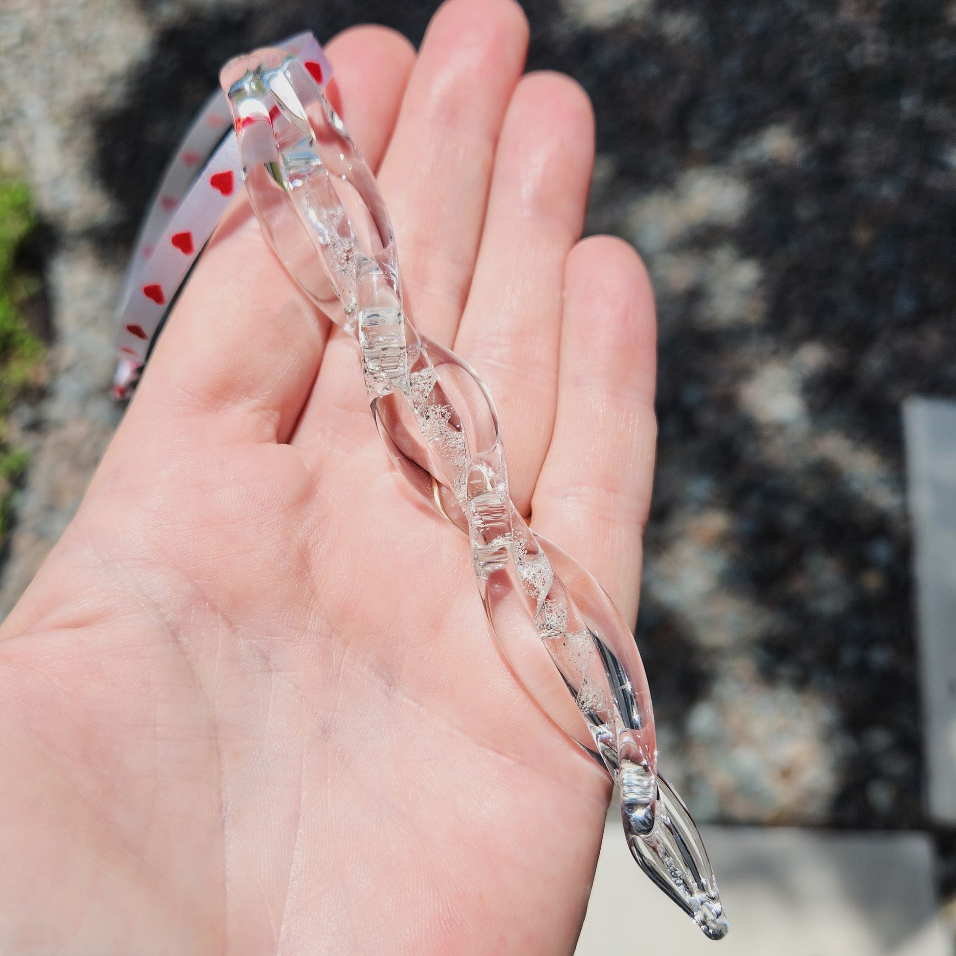 Frozen in Time - Memorial Suncatcher and Ornament-Cremation Icicles-DragonFire Glass-Clear-DragonFire Glass Cremation Jewelry