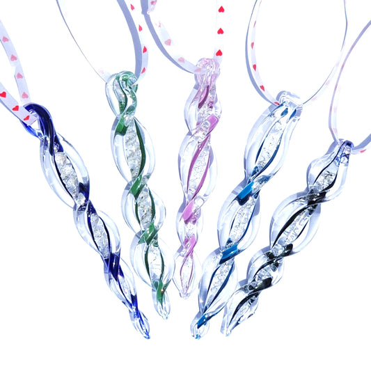 Frozen in Time - Memorial Suncatcher and Ornament-Cremation Icicles-DragonFire Glass-Clear-DragonFire Glass Cremation Jewelry