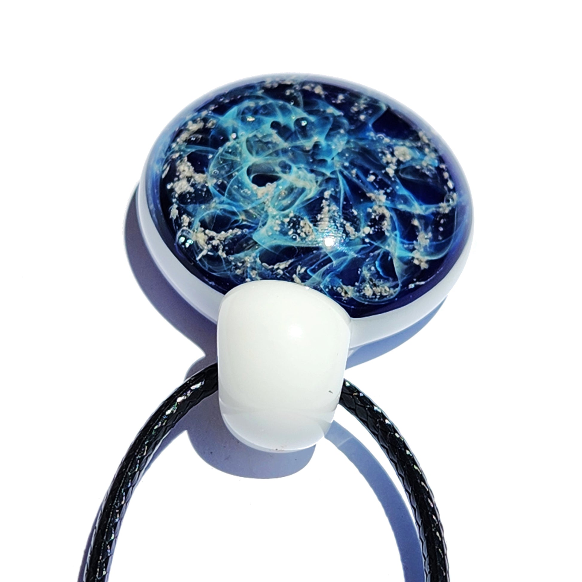 Galaxy Mini Glass Cremation Pendant Infused with Ashes-Cremation Pendant-DragonFire Glass-Black-DragonFire Glass Cremation Jewelry