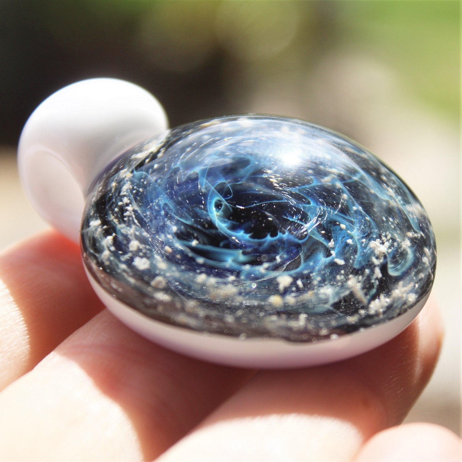 Galaxy Mini Glass Cremation Pendant Infused with Ashes