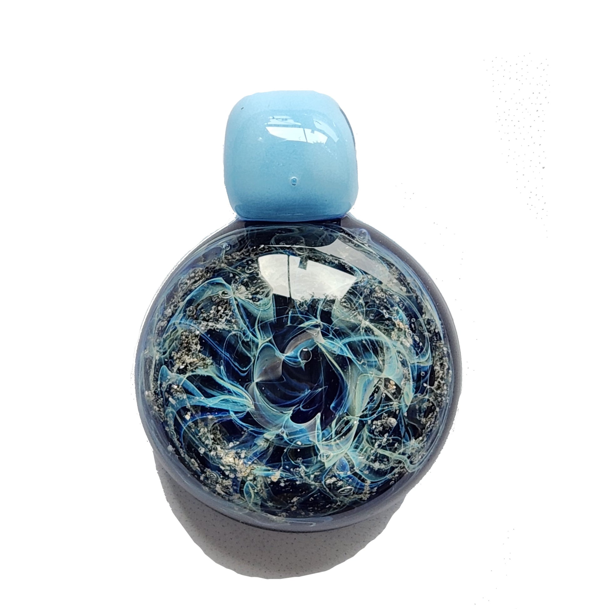 Galaxy Mini Glass Cremation Pendant Infused with Ashes-Cremation Pendant-DragonFire Glass-Black-DragonFire Glass Cremation Jewelry
