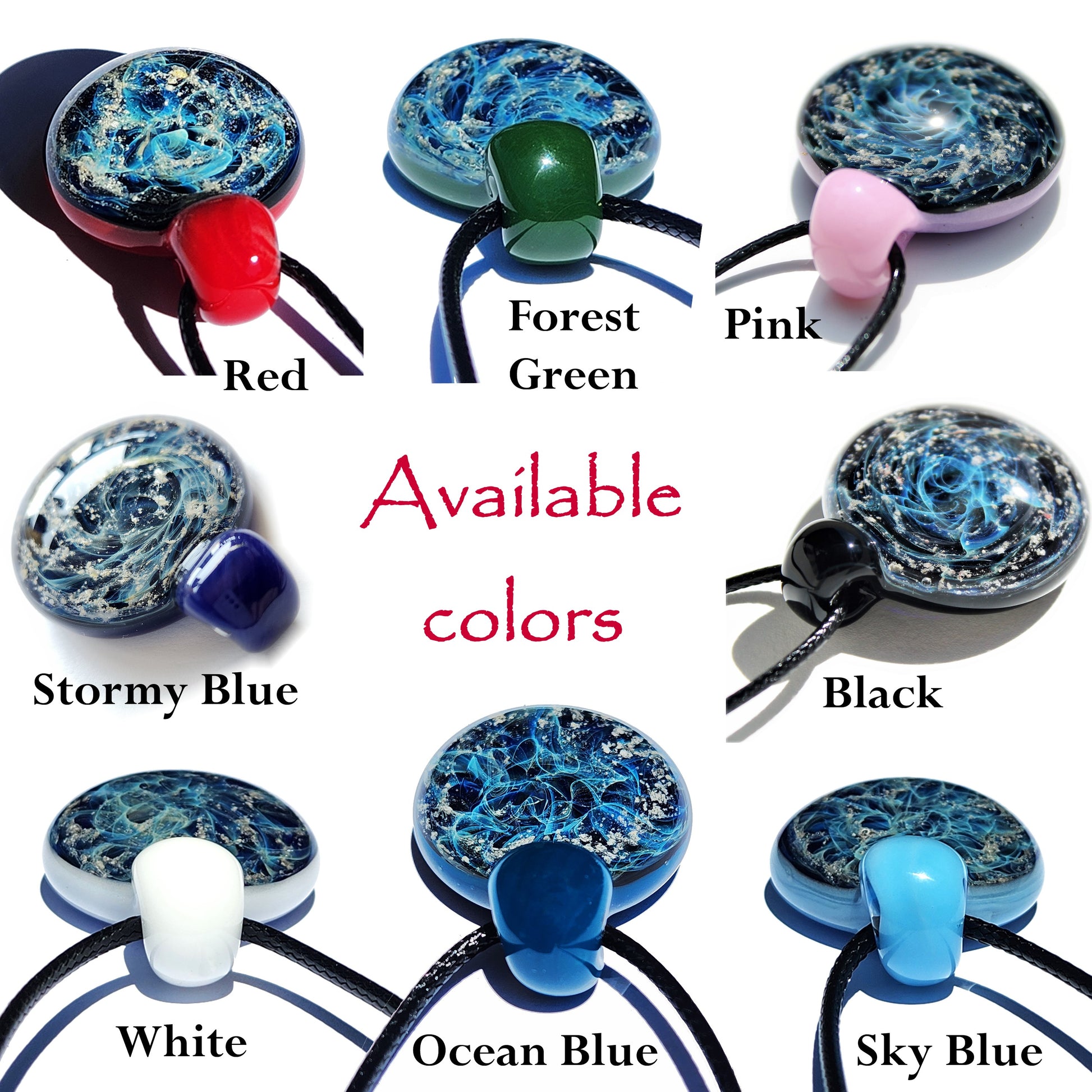 Galaxy Mini Glass Cremation Pendant Infused with Ashes-Cremation Pendant-DragonFire Glass-Black-DragonFire Glass Cremation Jewelry