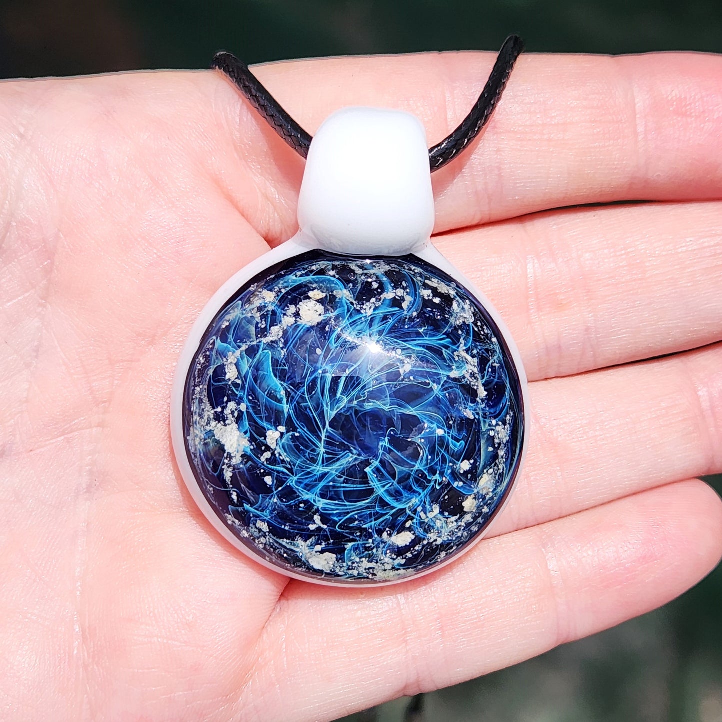 Glass Cremation Jewelry - Galaxy - Original-Cremation pendant-DragonFire Glass-Black-DragonFire Glass Cremation Jewelry