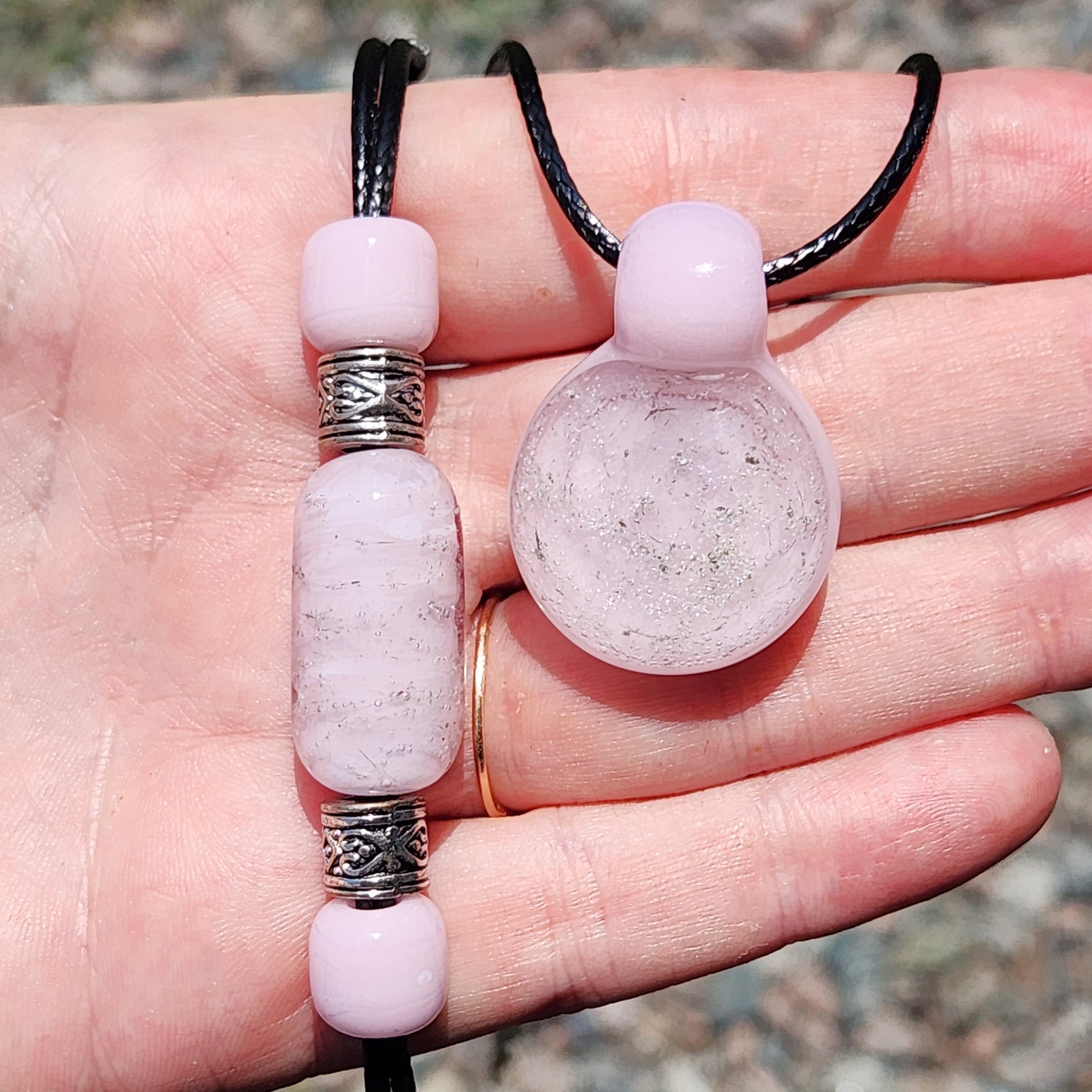 Handmade Memorial Jewelry - Cremation Pendant & Bracelet Set-Cremation Sets-DragonFire Glass-DragonFire Glass Cremation Jewelry