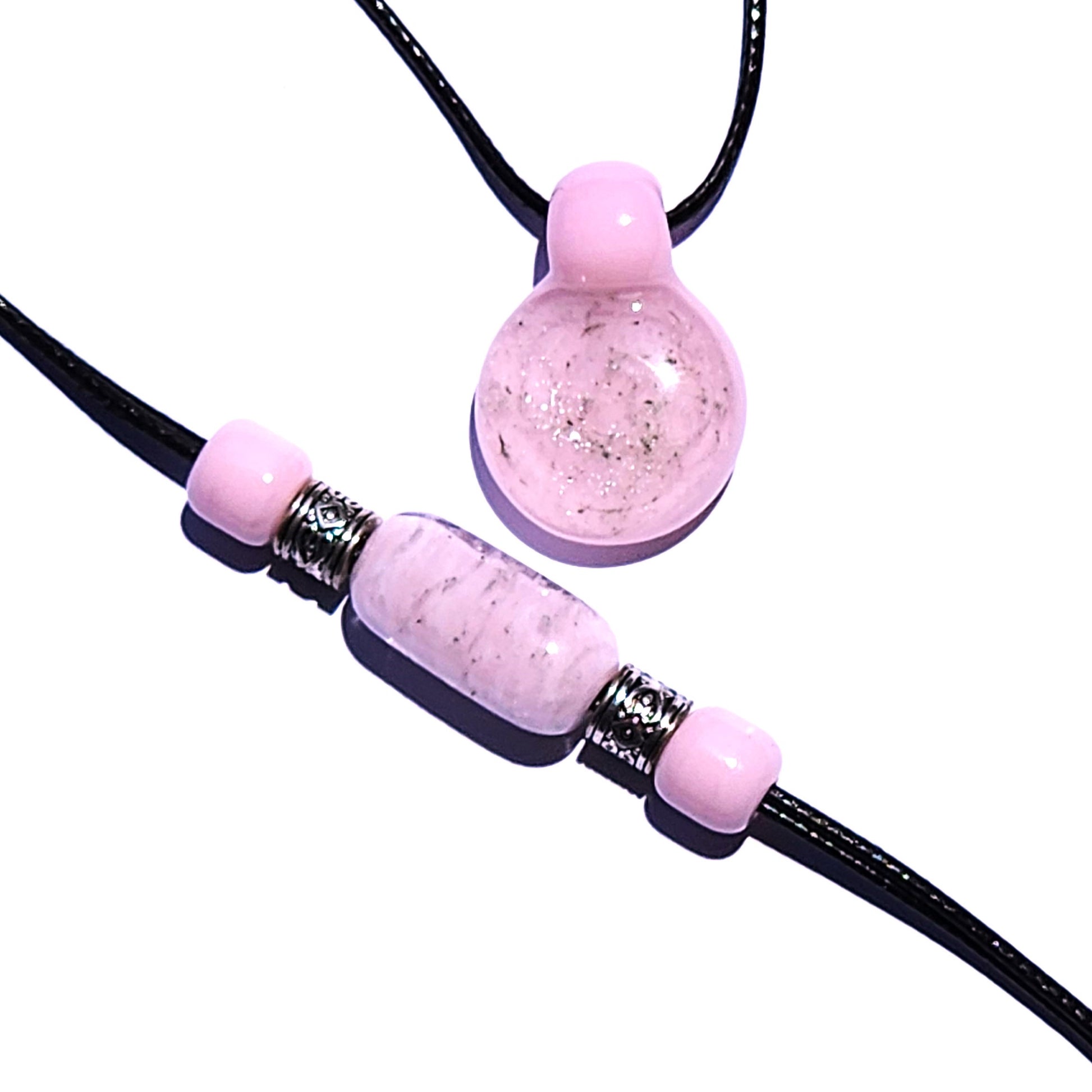 Handmade Memorial Jewelry - Cremation Pendant & Bracelet Set-Cremation Sets-DragonFire Glass-DragonFire Glass Cremation Jewelry