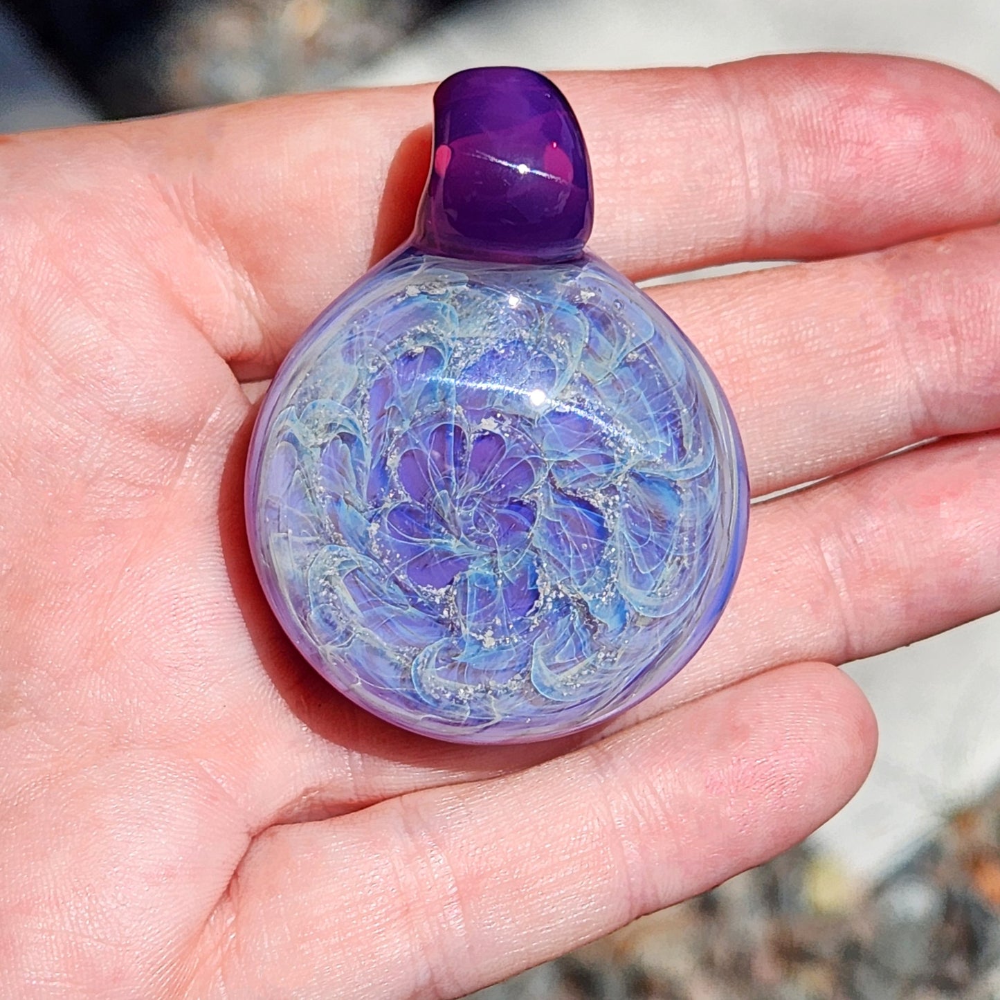 Purple Galaxy Cremation Pendant – Handmade Memorial Jewelry