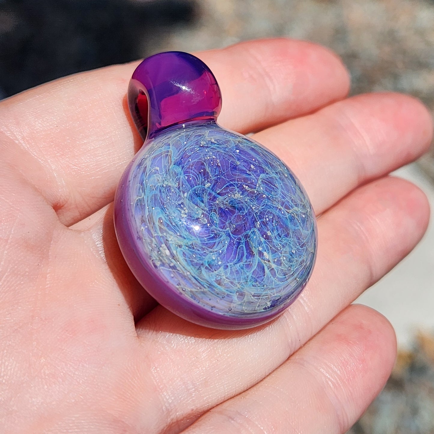 Purple Galaxy Cremation Pendant – Handmade Memorial Jewelry