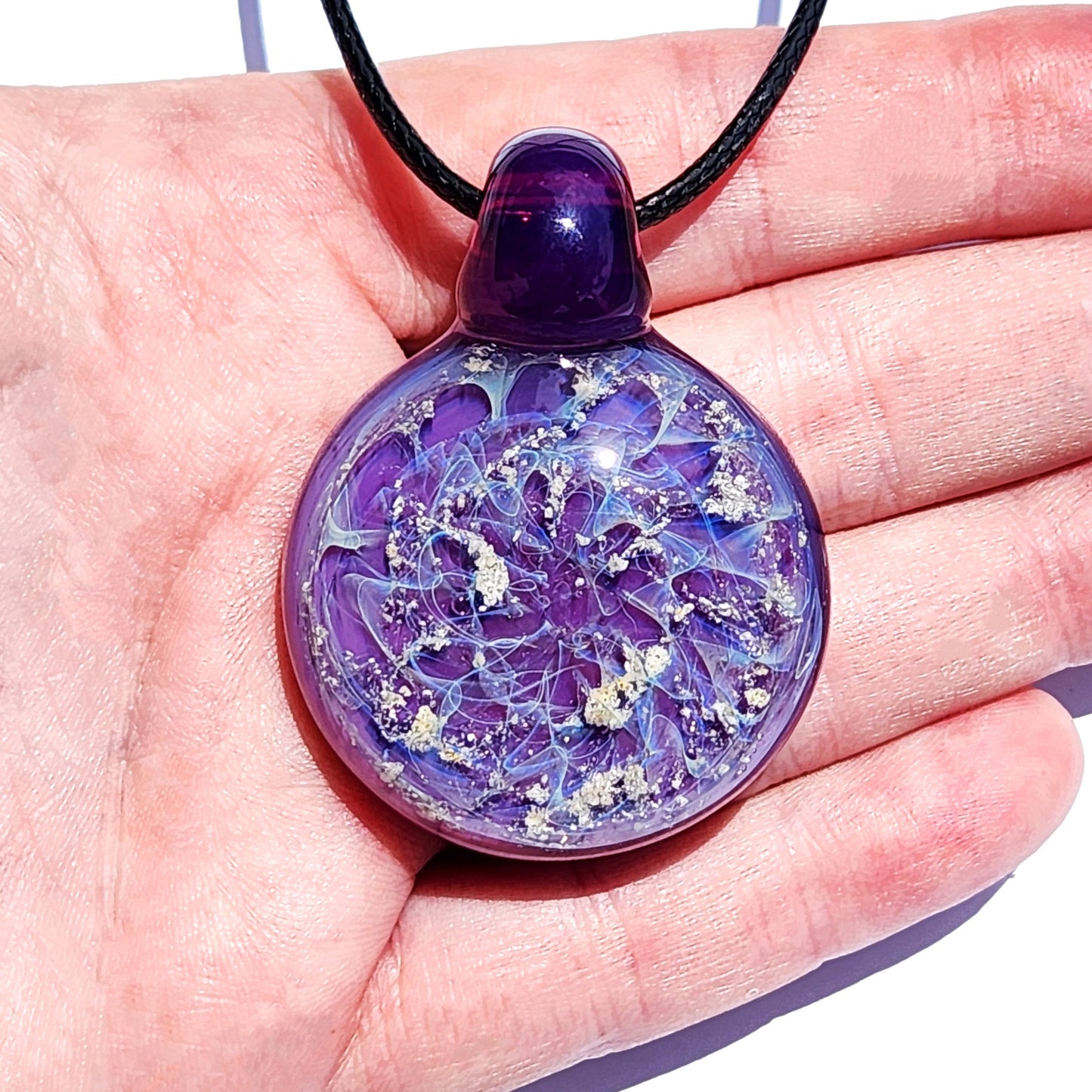 Purple Galaxy Cremation Pendant – Handmade Memorial Jewelry