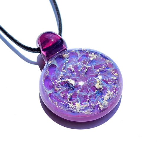 Purple Galaxy Cremation Pendant – Handmade Memorial Jewelry