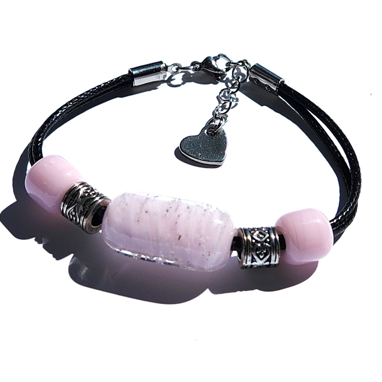 Remember Me - Cremation Jewelry Bracelet-Cremation Beads-DragonFire Glass-Pink-DragonFire Glass Cremation Jewelry