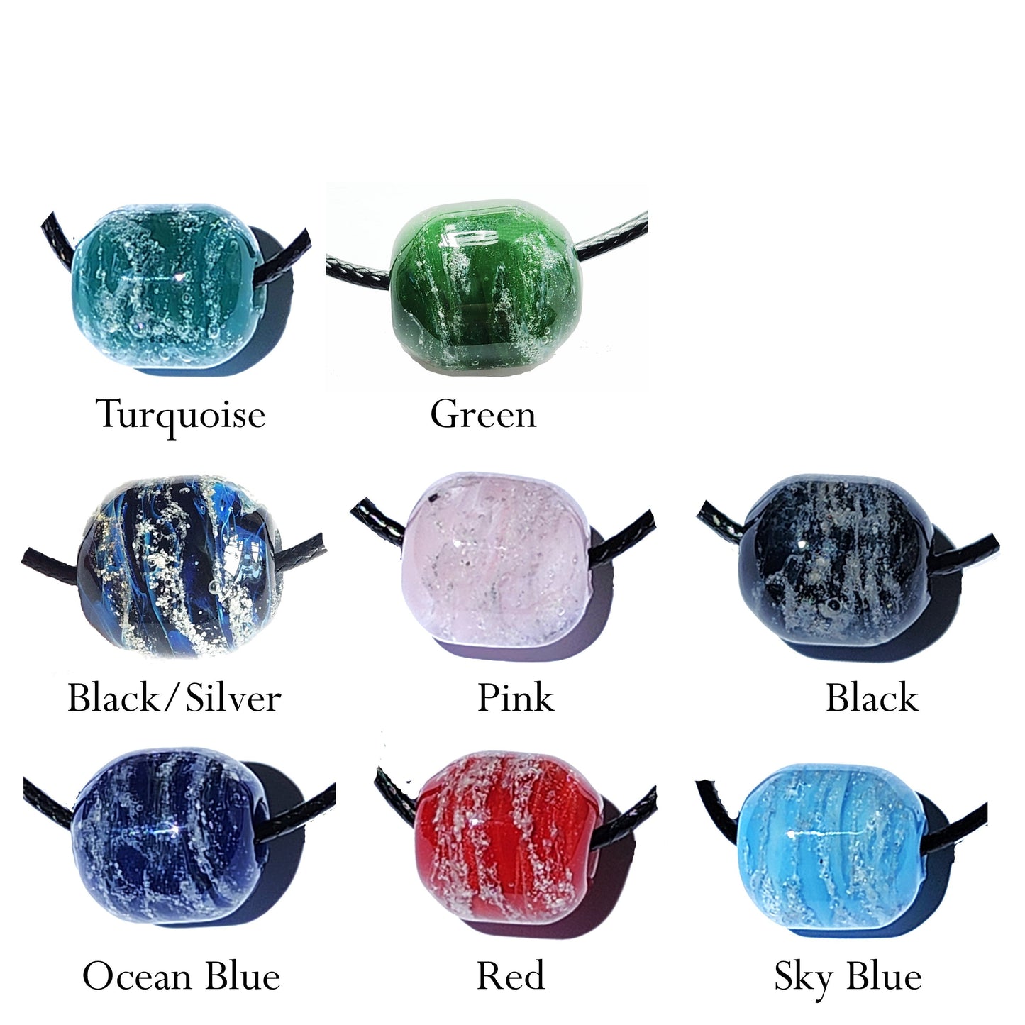 Remembrance Beads - Glass Cremation Beads-Cremation Beads-DragonFire Glass-Black-DragonFire Glass Cremation Jewelry