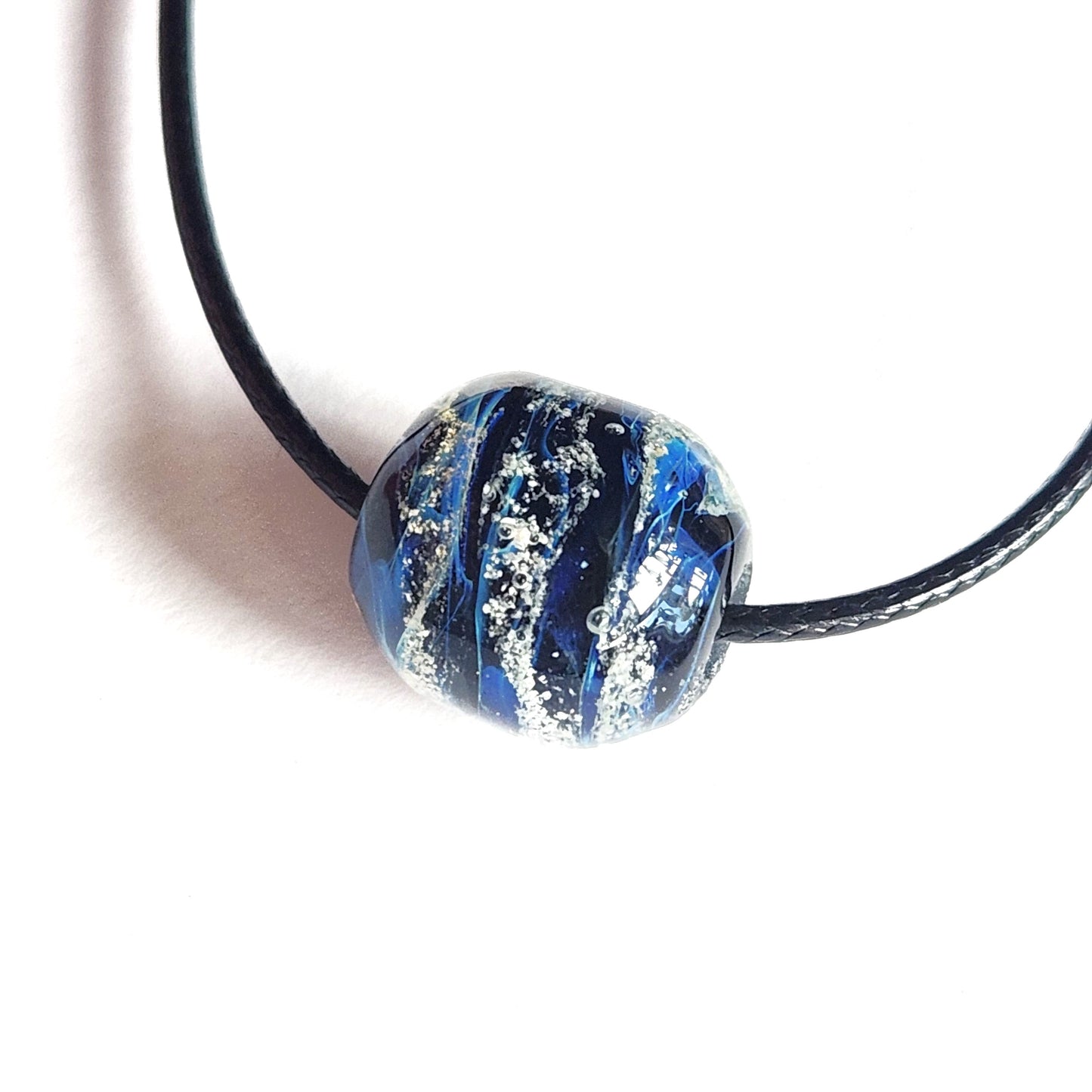 Remembrance Beads - Handmade Borosilicate Glass Cremation Jewelry Beads-Cremation Beads-DragonFire Glass-Black and Silver-DragonFire Glass Cremation Jewelry