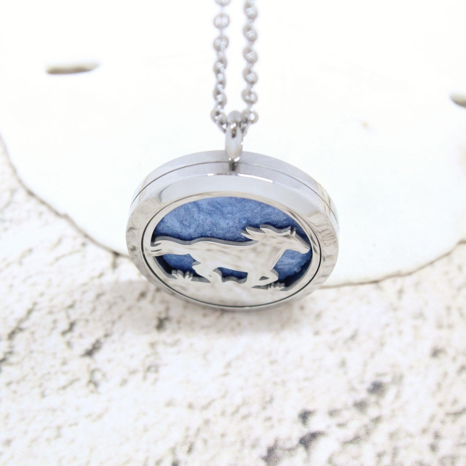 Running Horse - Stainless Steel Cremation Pendants with Ashes