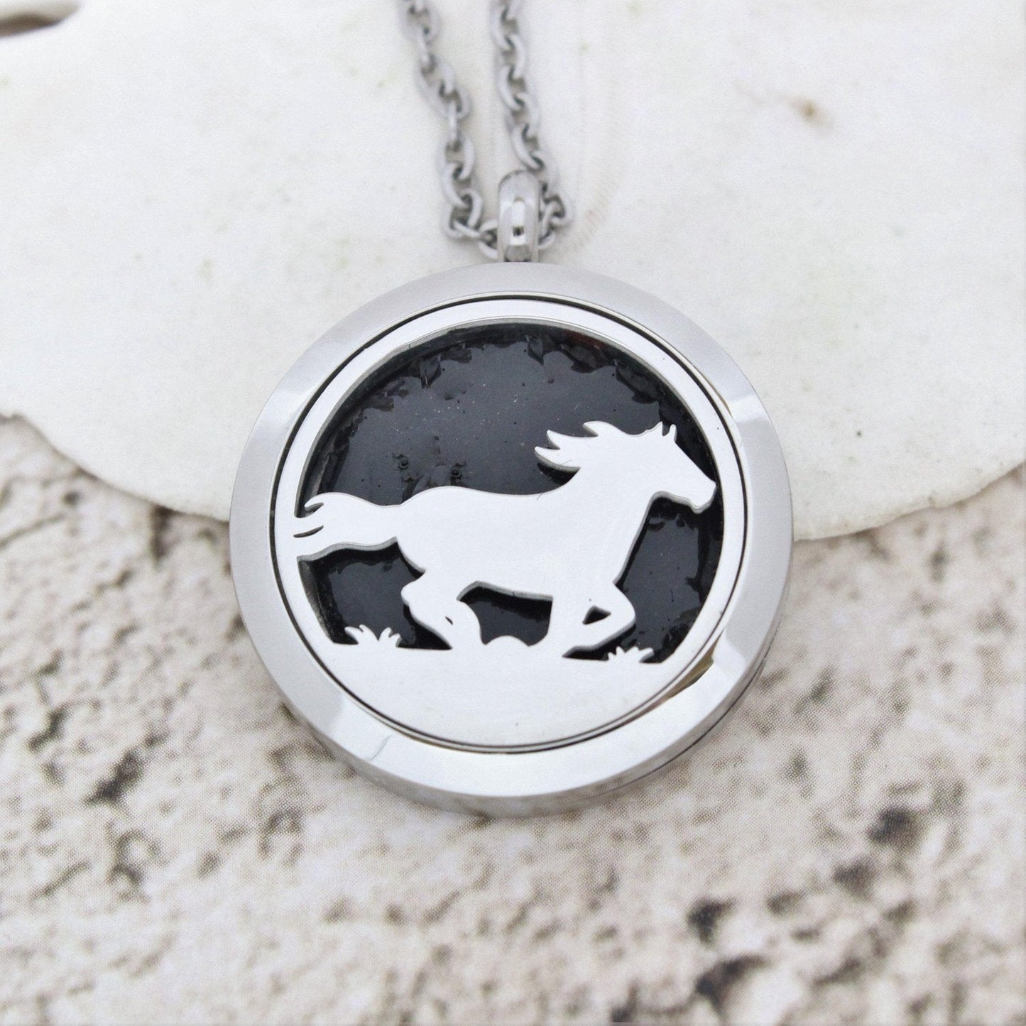 Running Horse - Stainless Steel Cremation Pendants with Ashes
