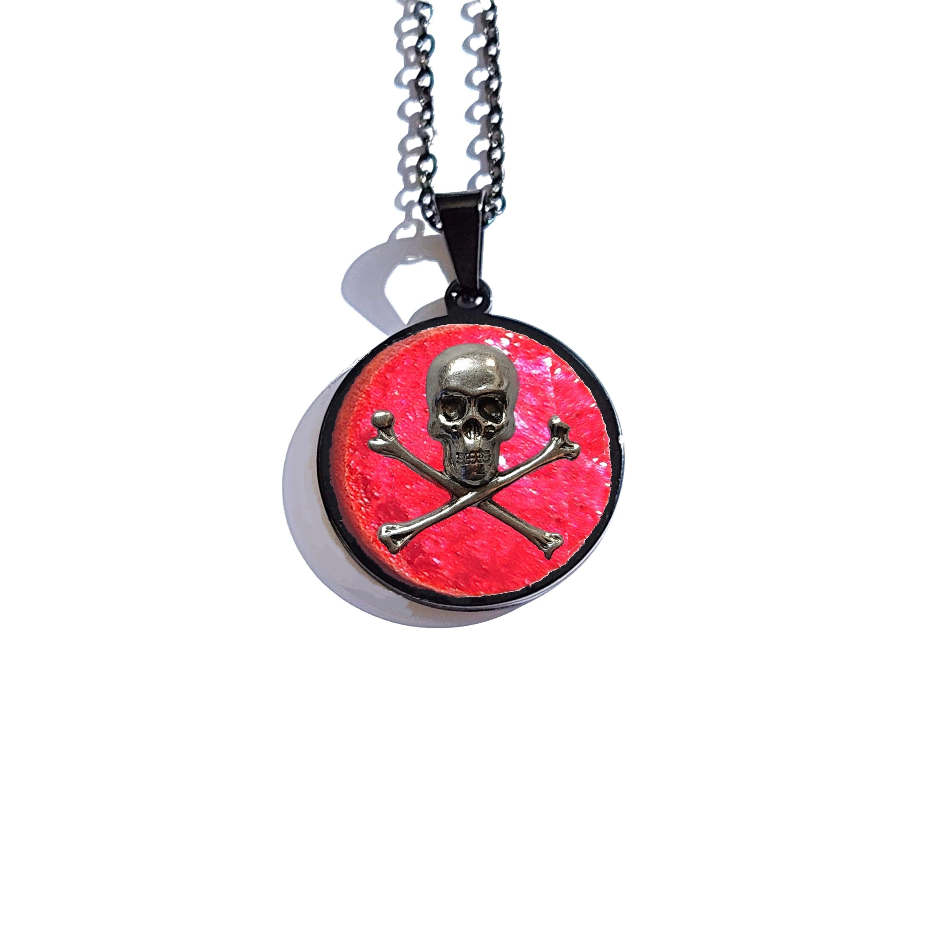Skull & Crossbones Cremation Pendant – Ashes Memorial Necklace