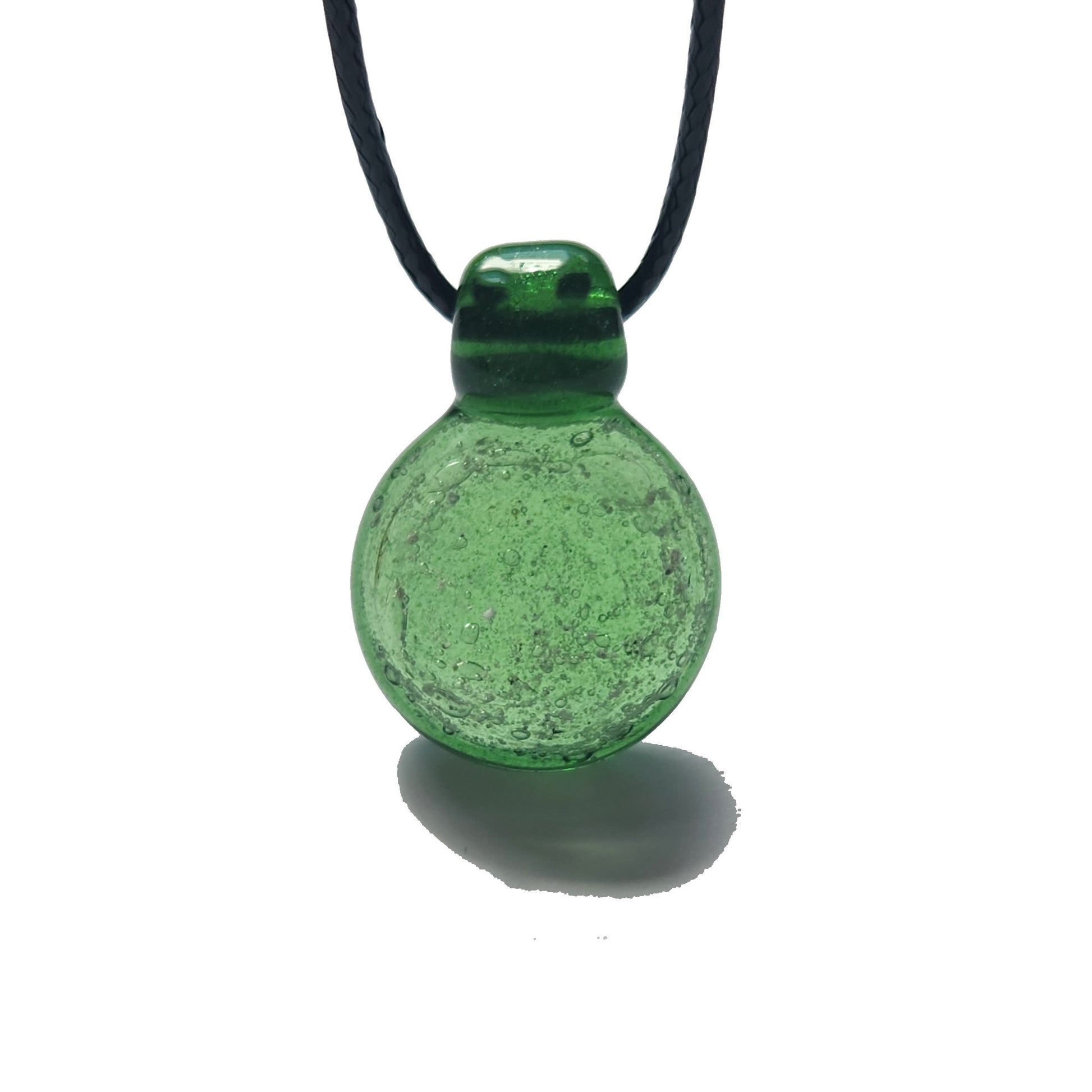 Starred Night - Cremation Pendant Necklace-Cremation Pendant-DragonFire Glass-Emerald Green-DragonFire Glass Cremation Jewelry