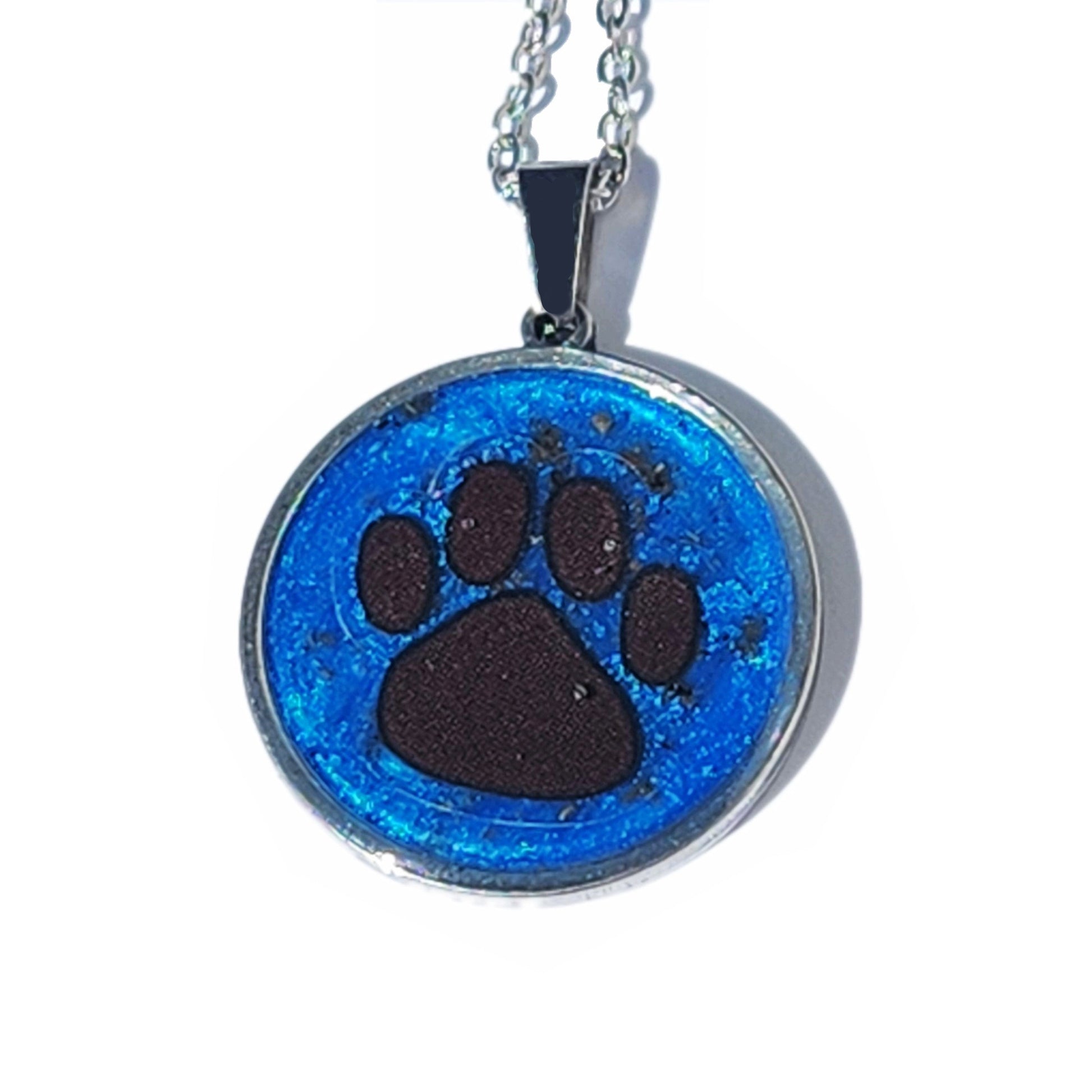 The Paw Print cremation pendant-Pendant-DragonFire Glass-DragonFire Cremation Jewelry