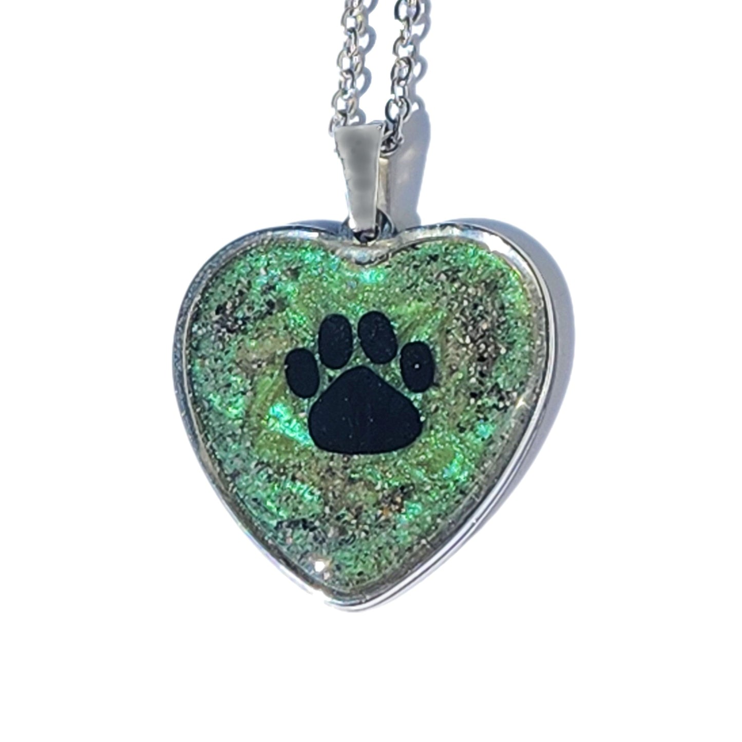 The Paw Print cremation pendant-Cremation Pendant-DragonFire Glass-DragonFire Glass Cremation Jewelry