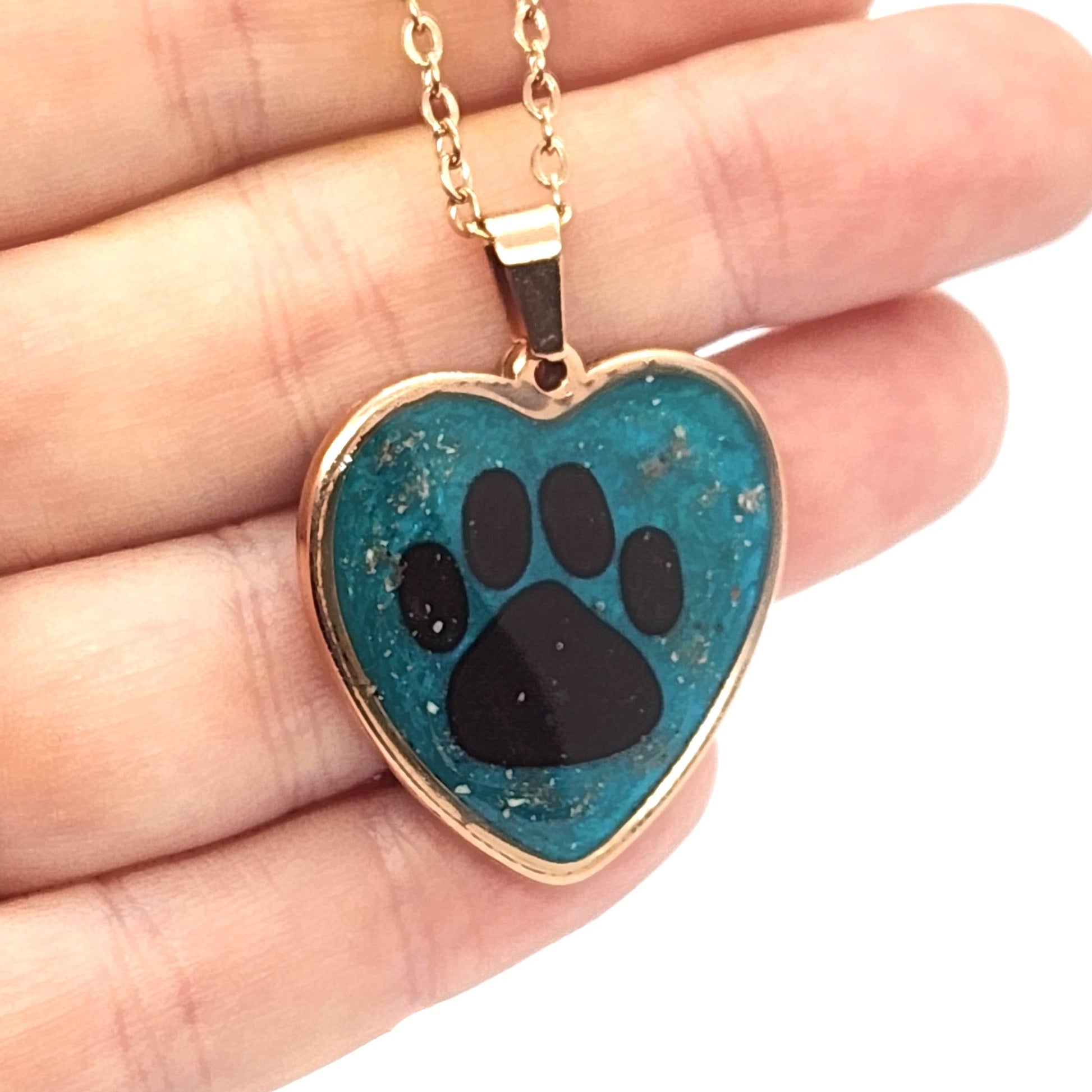 The Paw Print cremation pendant-Cremation Pendant-DragonFire Glass-DragonFire Glass Cremation Jewelry