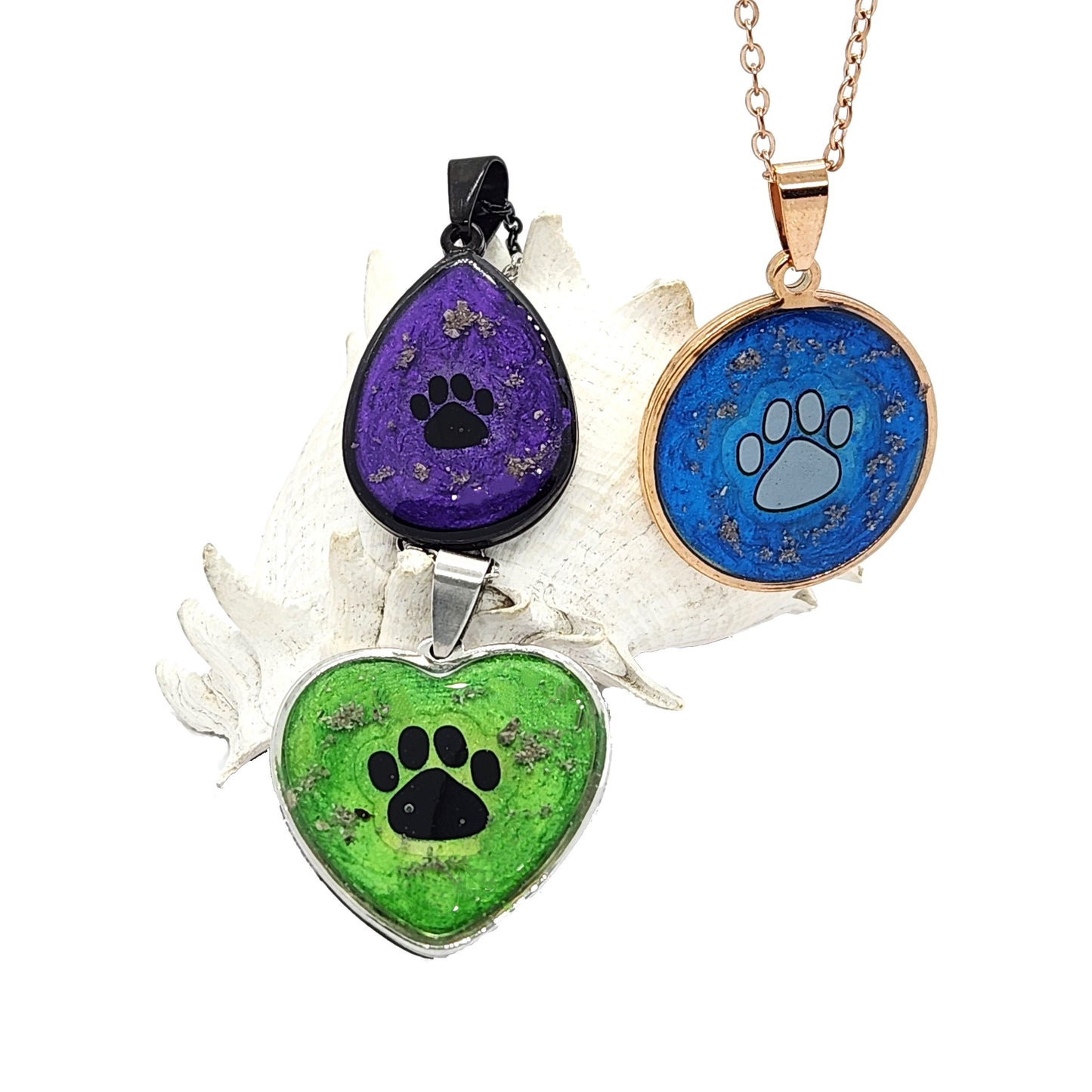 The Paw Print cremation pendant-Cremation Pendant-DragonFire Glass-DragonFire Glass Cremation Jewelry