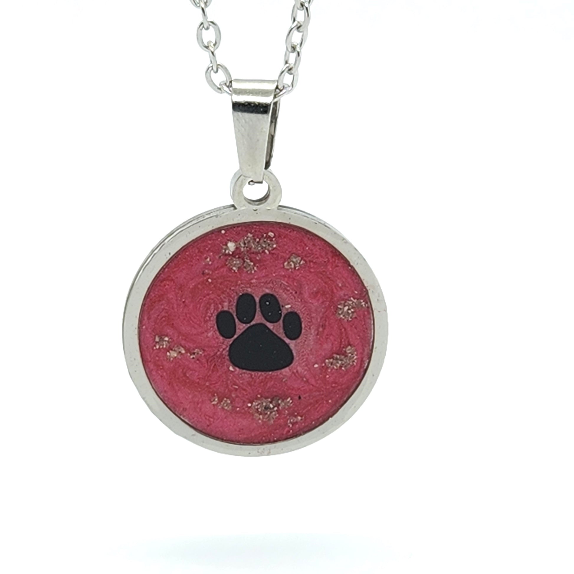 The Paw Print cremation pendant-Cremation Pendant-DragonFire Glass-DragonFire Glass Cremation Jewelry