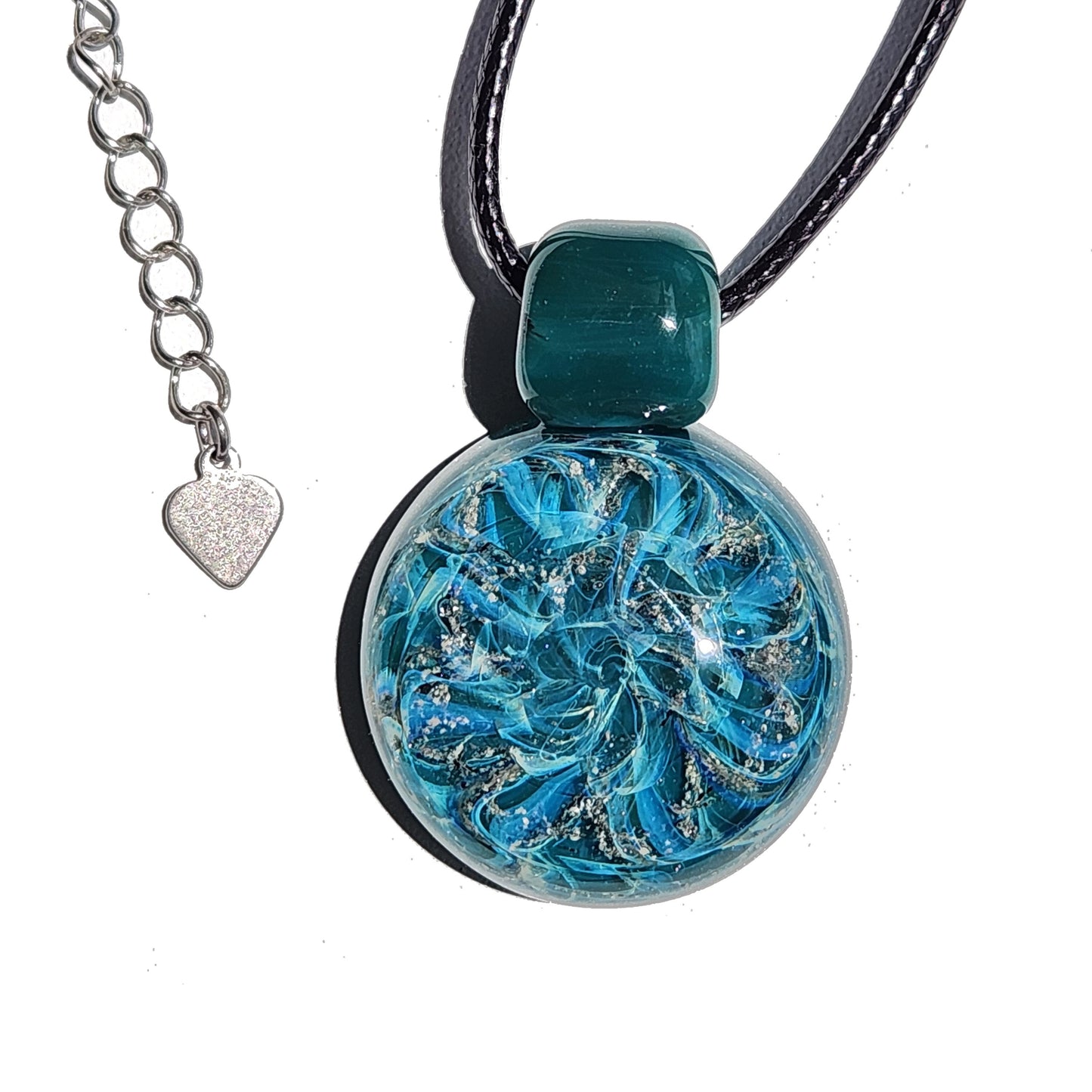 Turquoise Galaxy - Cremation Glass Pendant