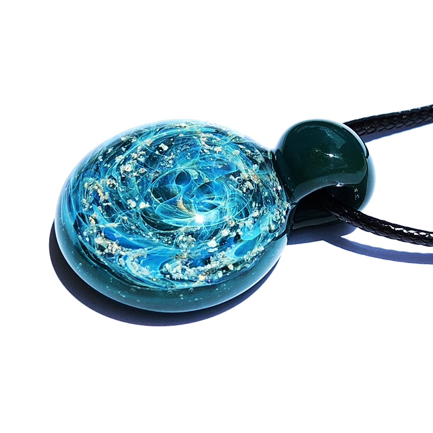 Turquoise Galaxy - Cremation Glass Pendant