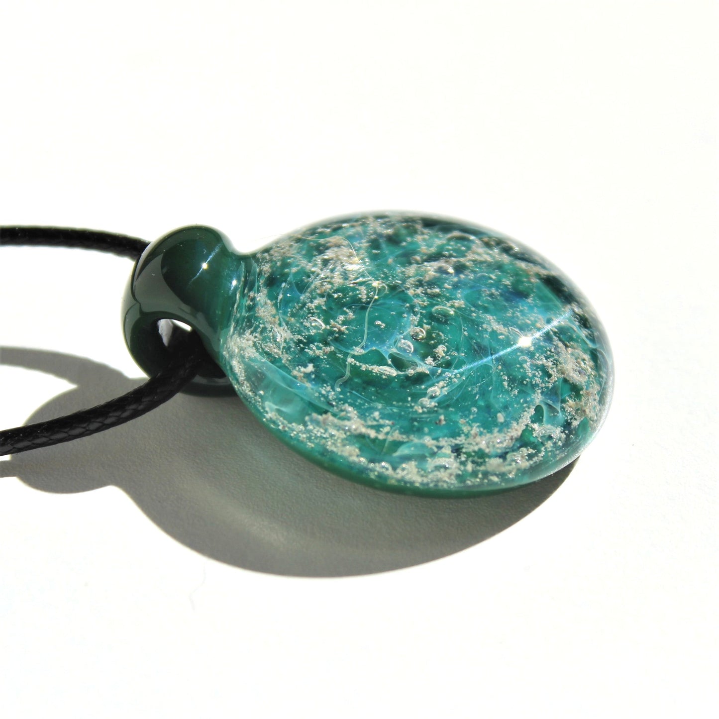 Turquoise Galaxy - Cremation Glass Pendant